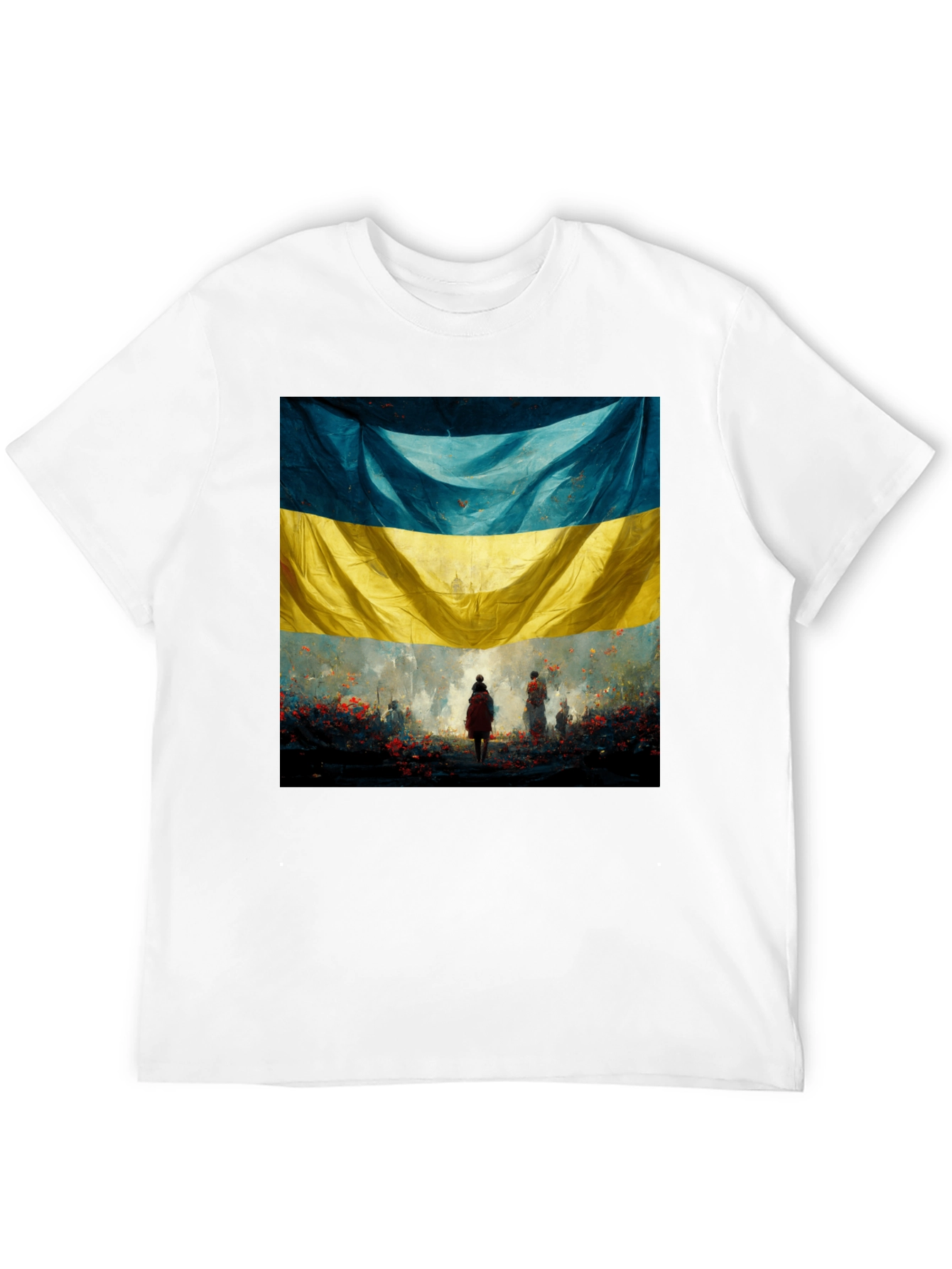 Black Ukraine Flag Art Graphic T-Shirt view 12