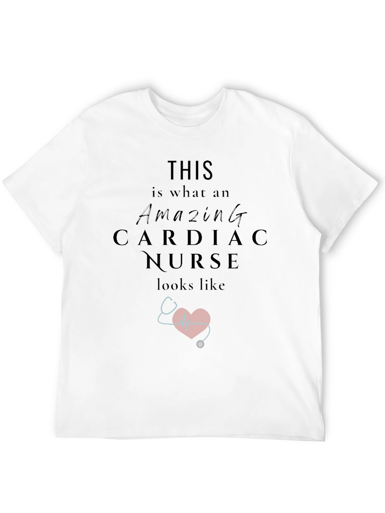 Black Amazing Cardiac Nurse Graphic T-Shirt view 12