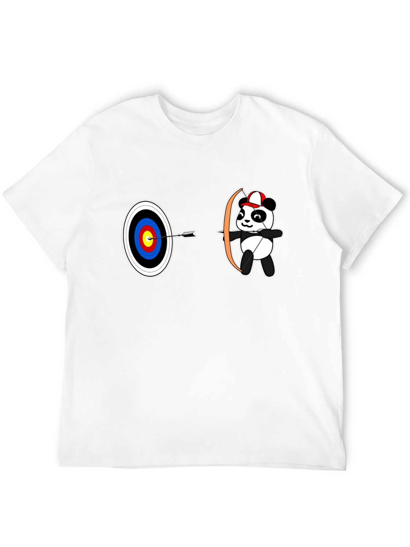Black Archery Panda Graphic Tee - Black Cotton T-Shirt view 12