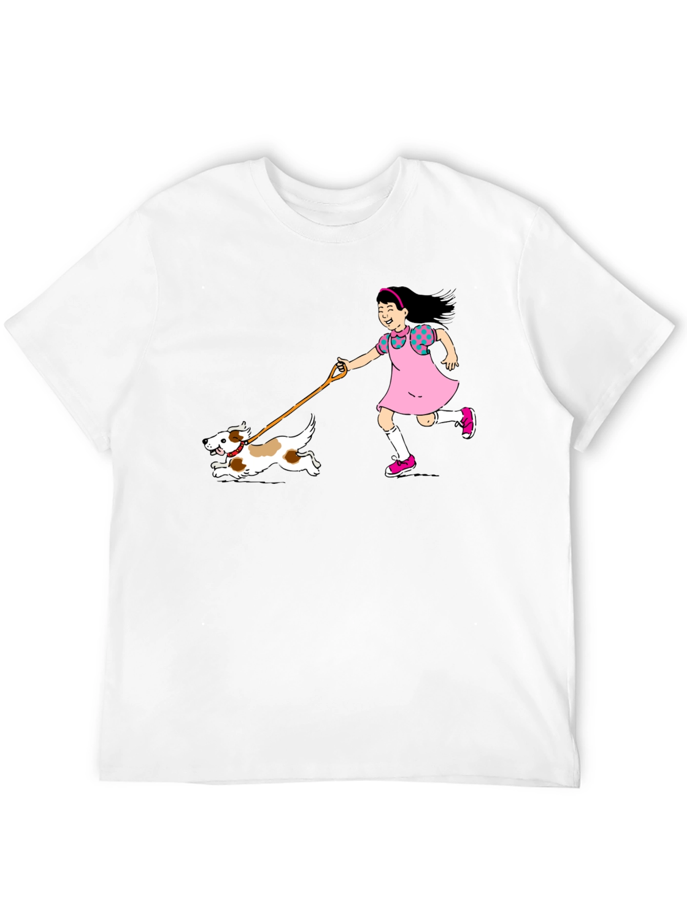 Black Girl & Dog T-Shirt - Black Cotton Graphic Tee view 12