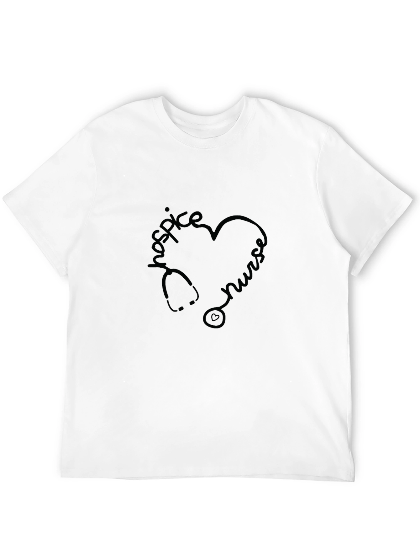 Hospice Nurse Heart Stethoscope T-Shirt - 12
