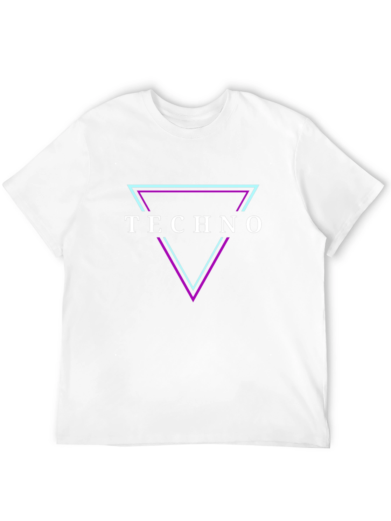 Black Techno T-Shirt: Triangle Design - Black Cotton Tee view 12
