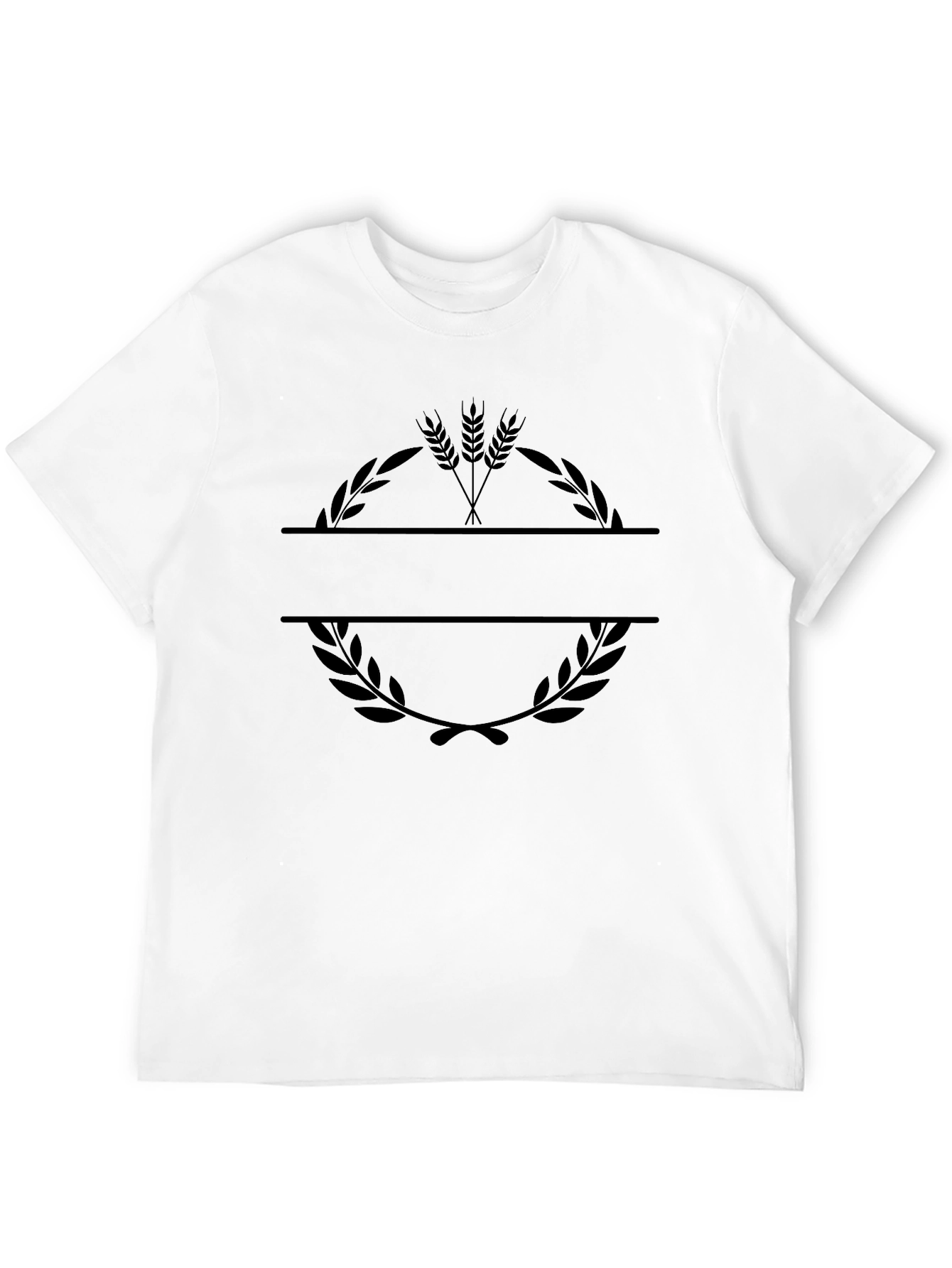 Black Black Graphic Tee - Wheat & Laurel Design view 12