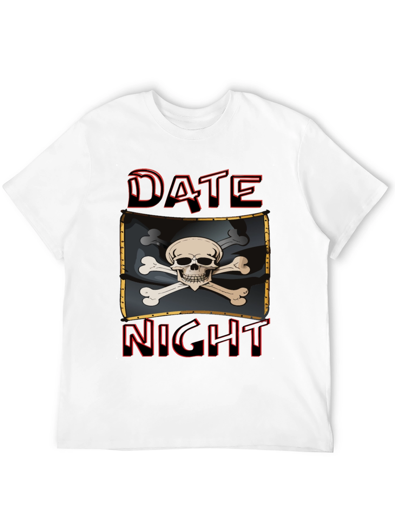 Black Date Night Skull and Crossbones Graphic T-Shirt view 12