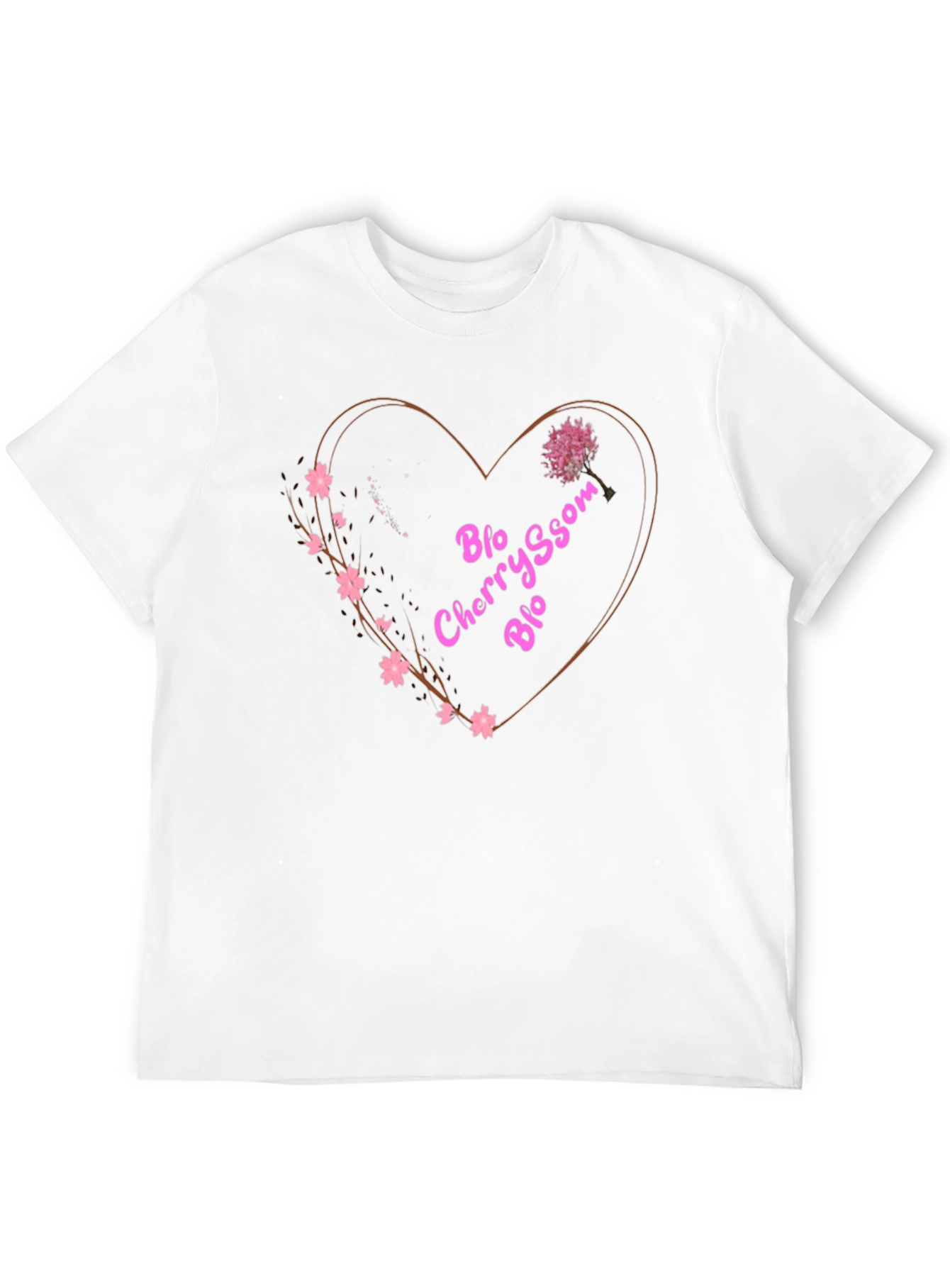 Black Cherry Blossom Blo T-Shirt - Heart Design view 12