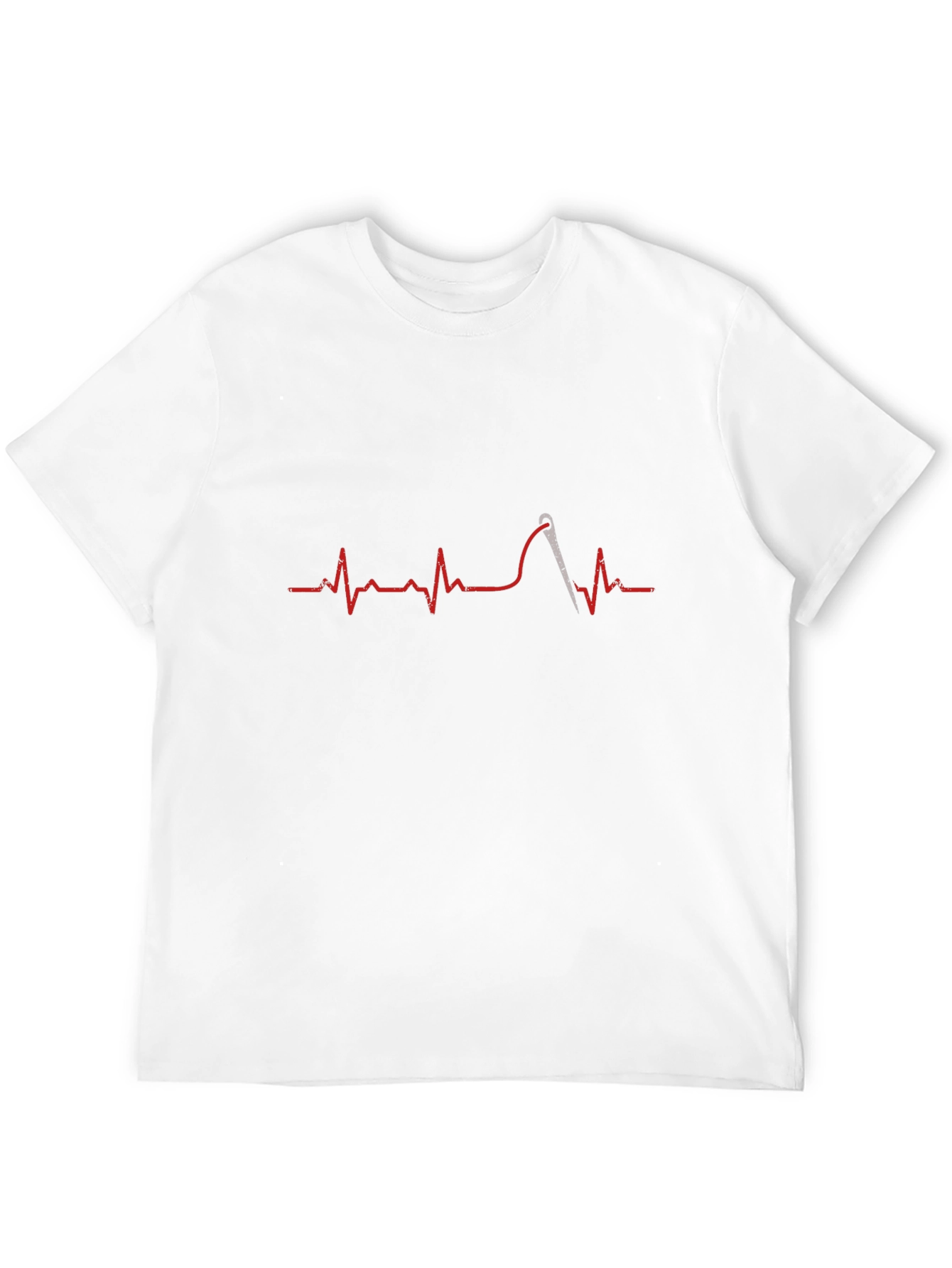 Black Sewing Heartbeat T-Shirt - Seamstress, Tailor Gift view 12