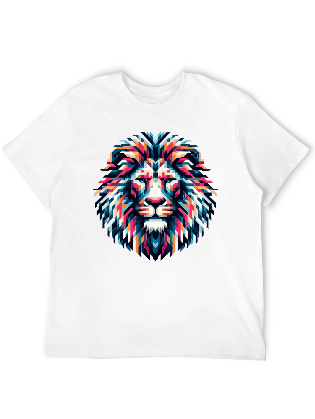 Black Geometric Lion Graphic Tee - Modern Artistic Style view 12