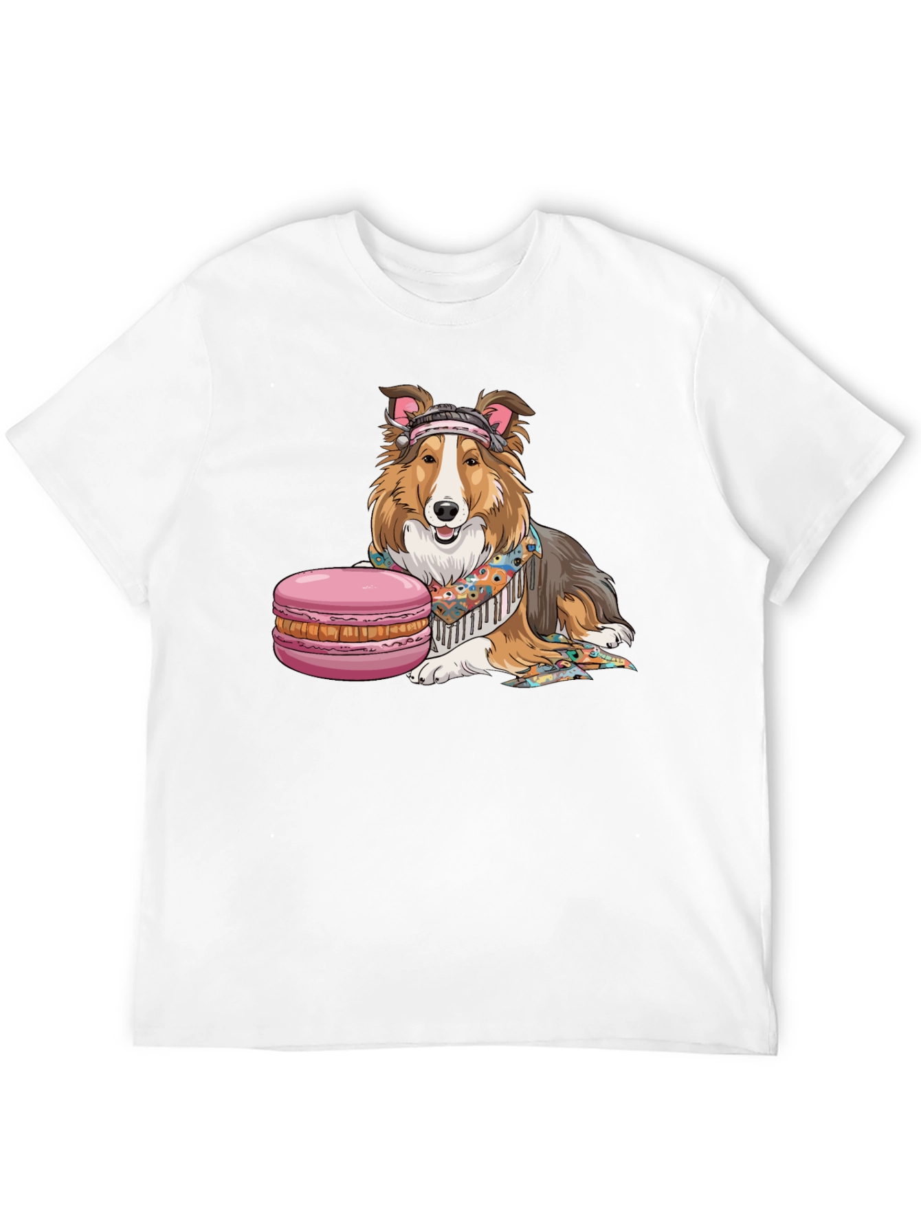 Dog with Macaron T-Shirt - 12