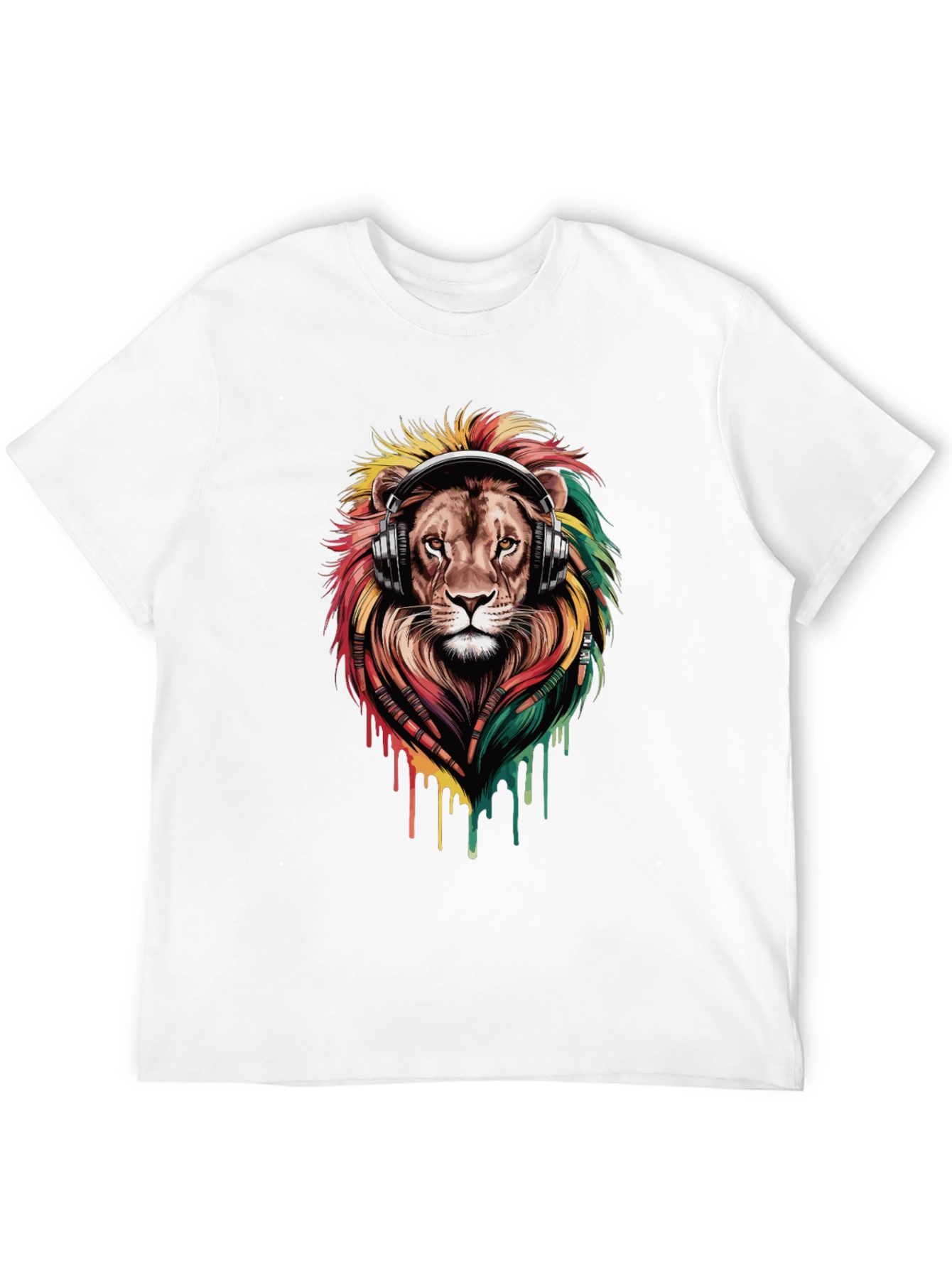 Black Lion Headphones Graphic Tee - Black view 12