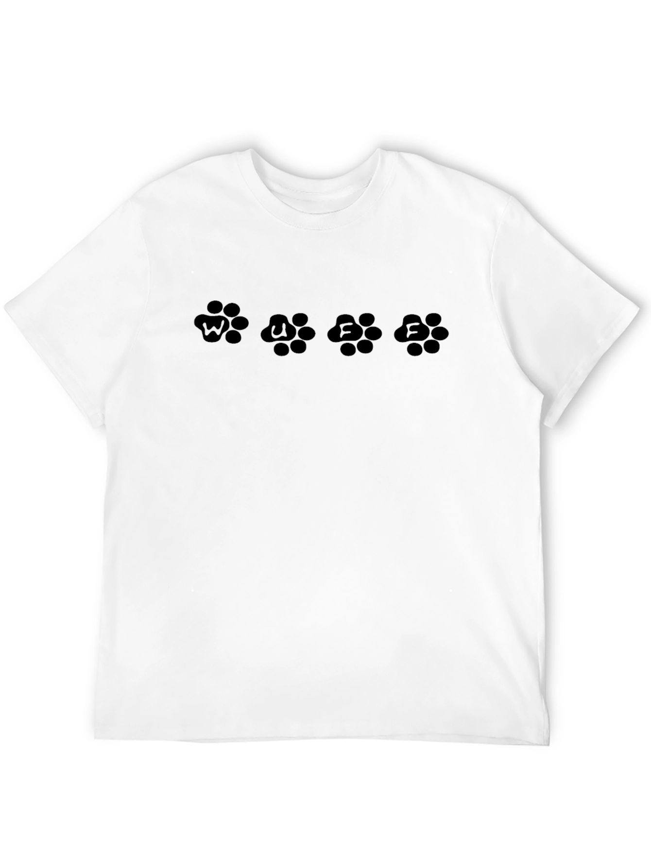 Black Men's Black T-Shirt with Novelty Paw Print Graphic view 12