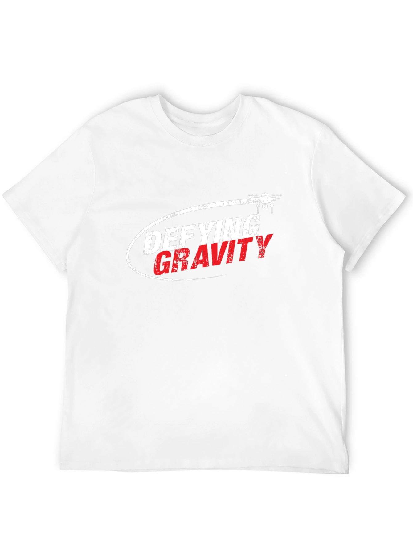 Black Defying Gravity Drone Graphic Tee - Black Cotton T-Shirt view 12