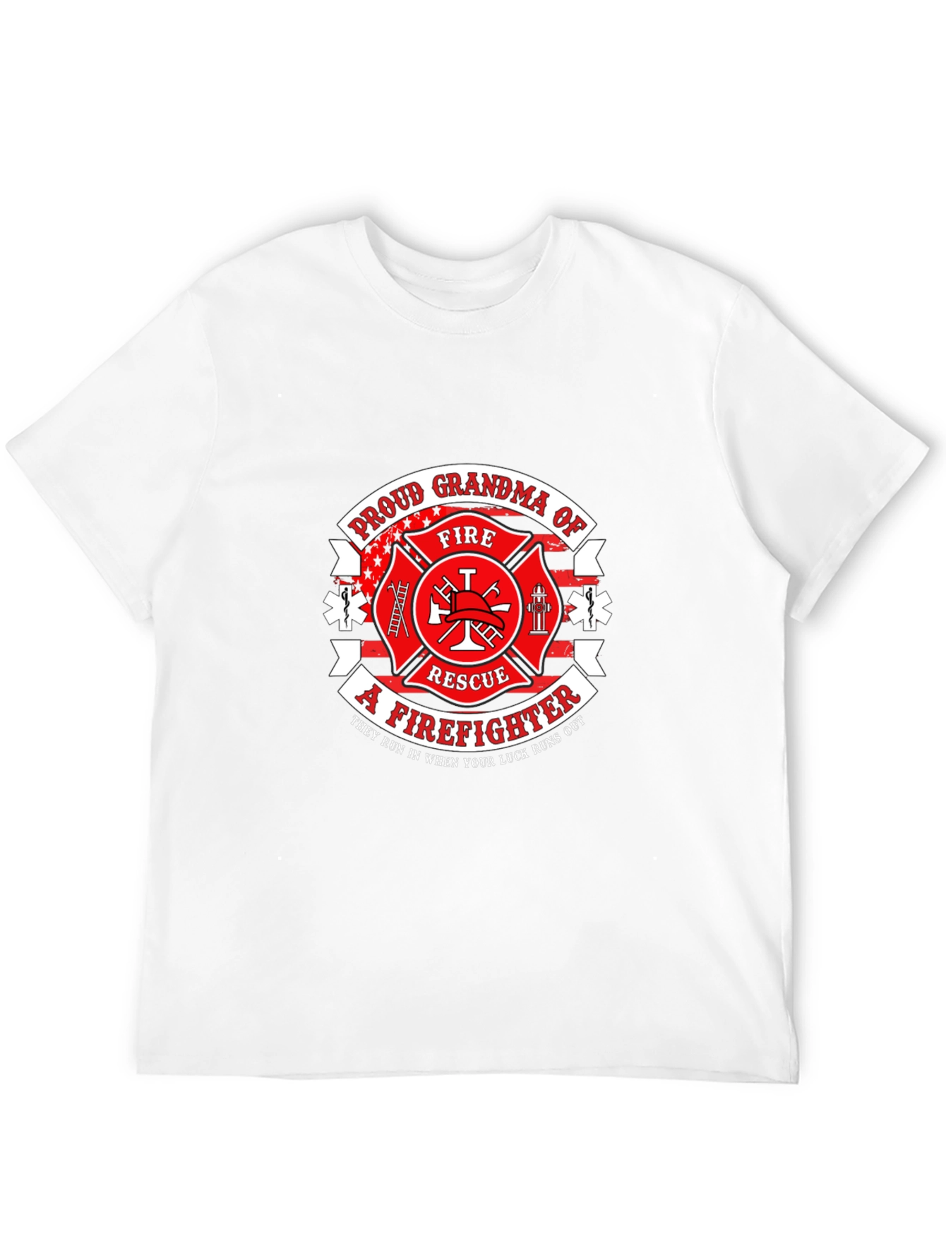 Black Proud Grandma Firefighter T-Shirt view 12