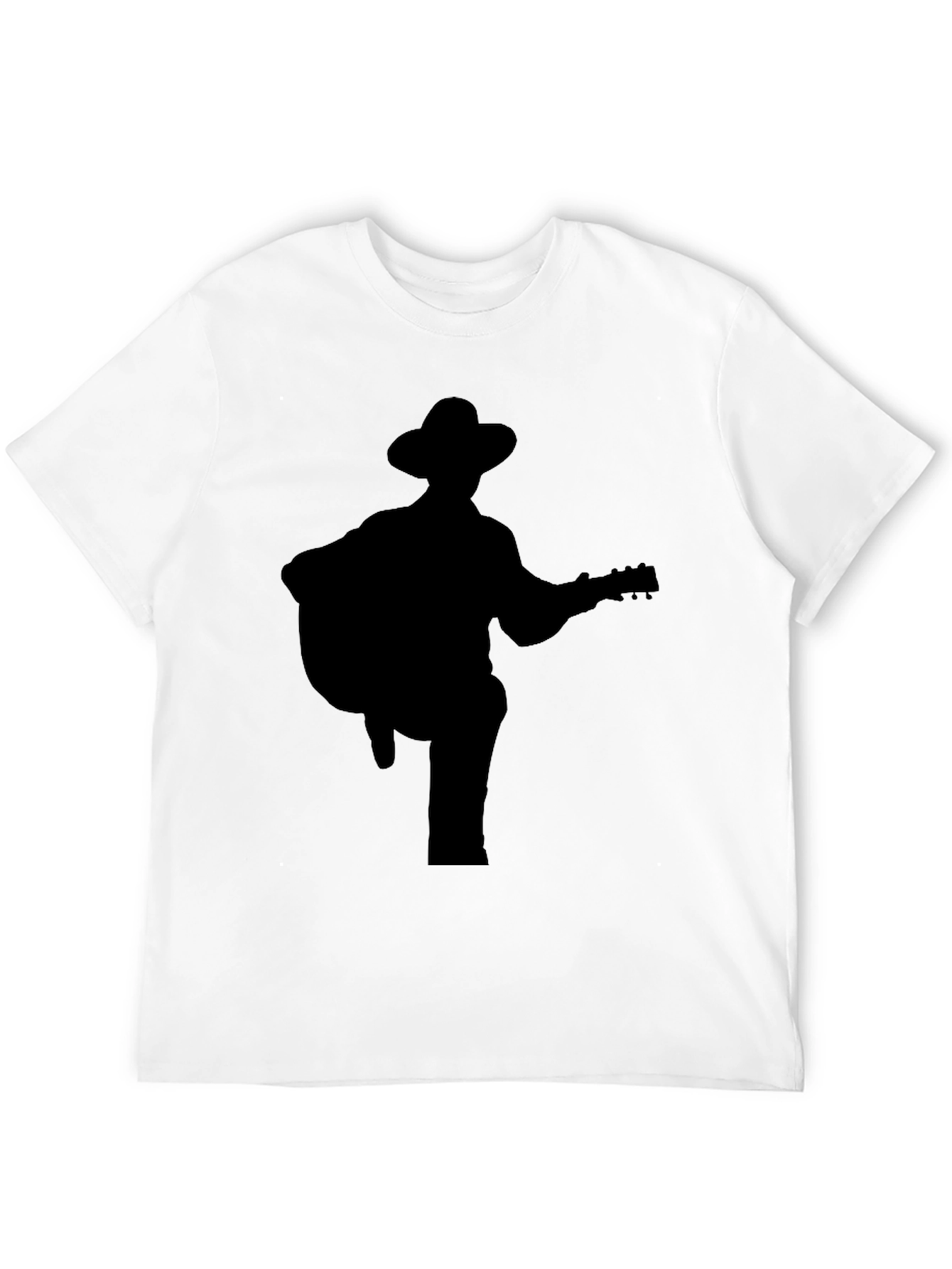 Black Guitar Player Silhouette Tee view 12