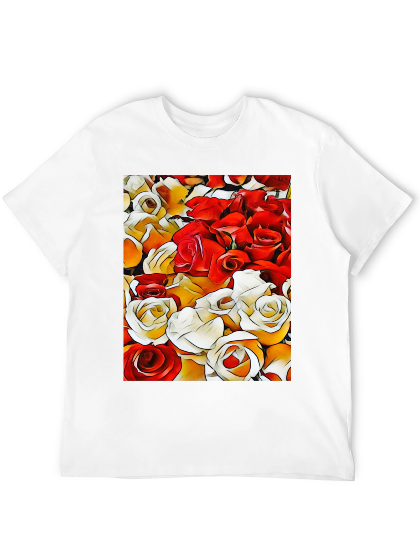 Black Floral Pattern T-Shirt view 12