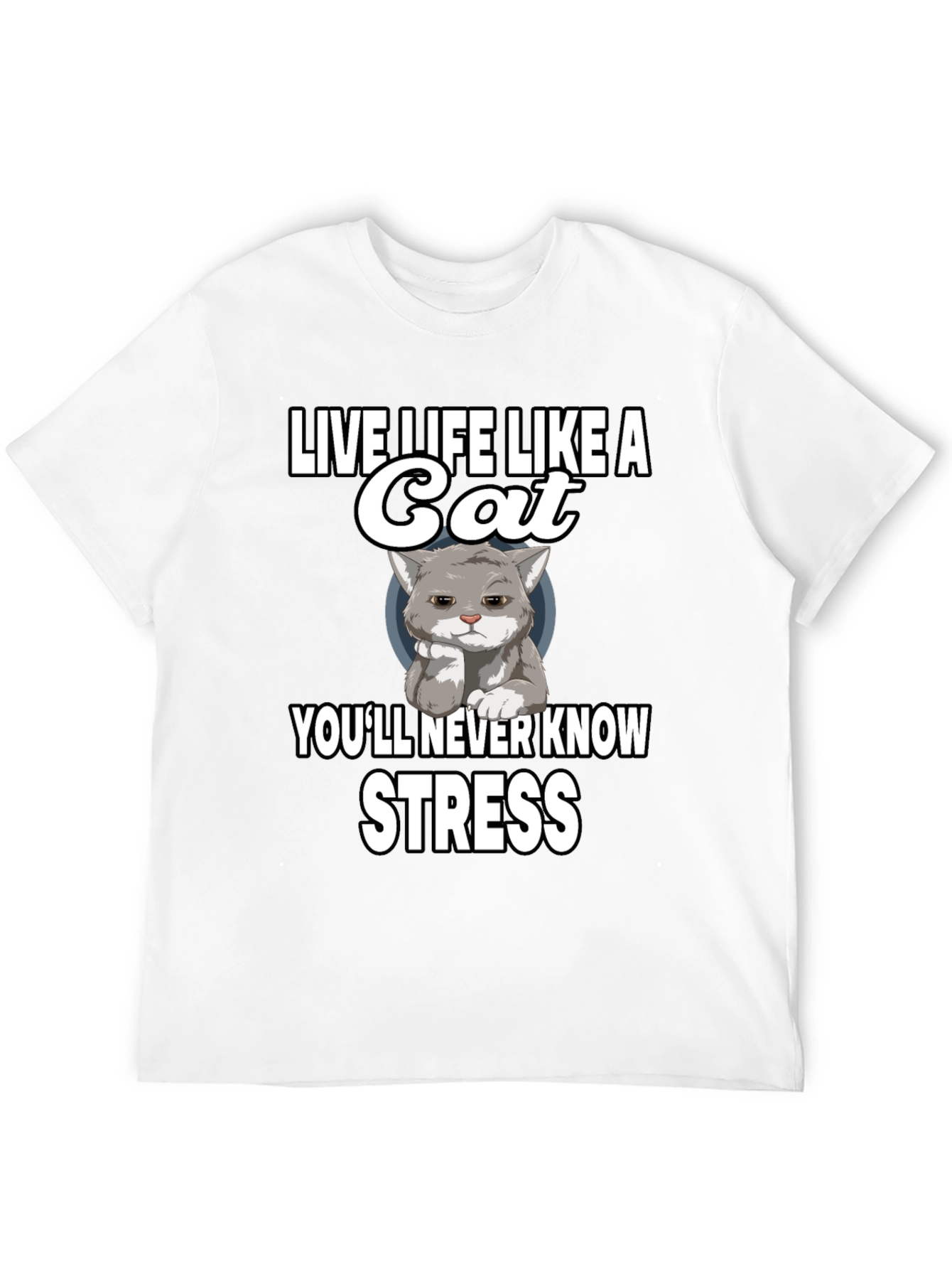 Black Live Life Like a Cat Graphic T-Shirt view 12