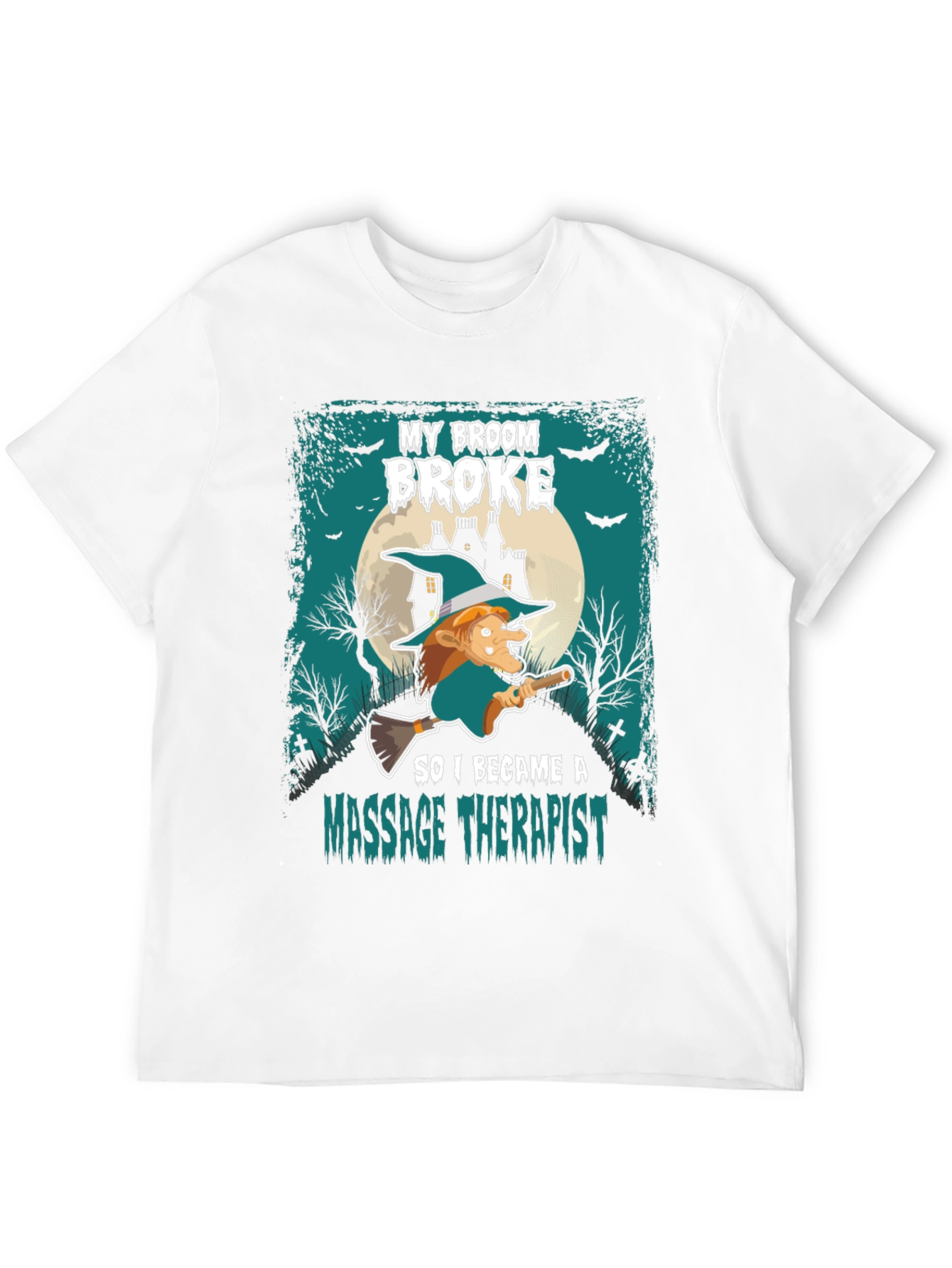 Black Funny Halloween Witch Massage Therapist T-Shirt view 12