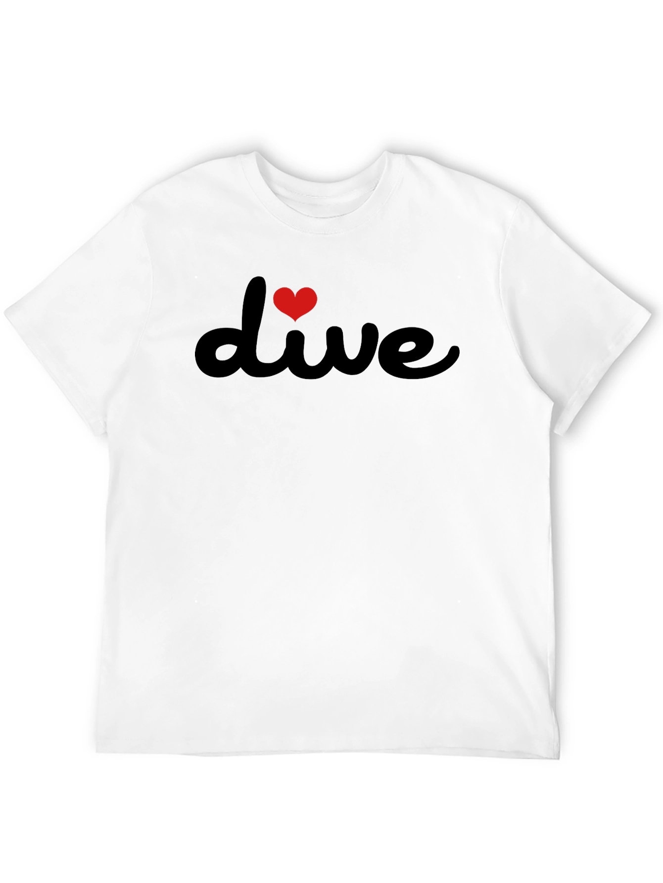 Black I Heart Dive Black Graphic Tee Shirt view 12