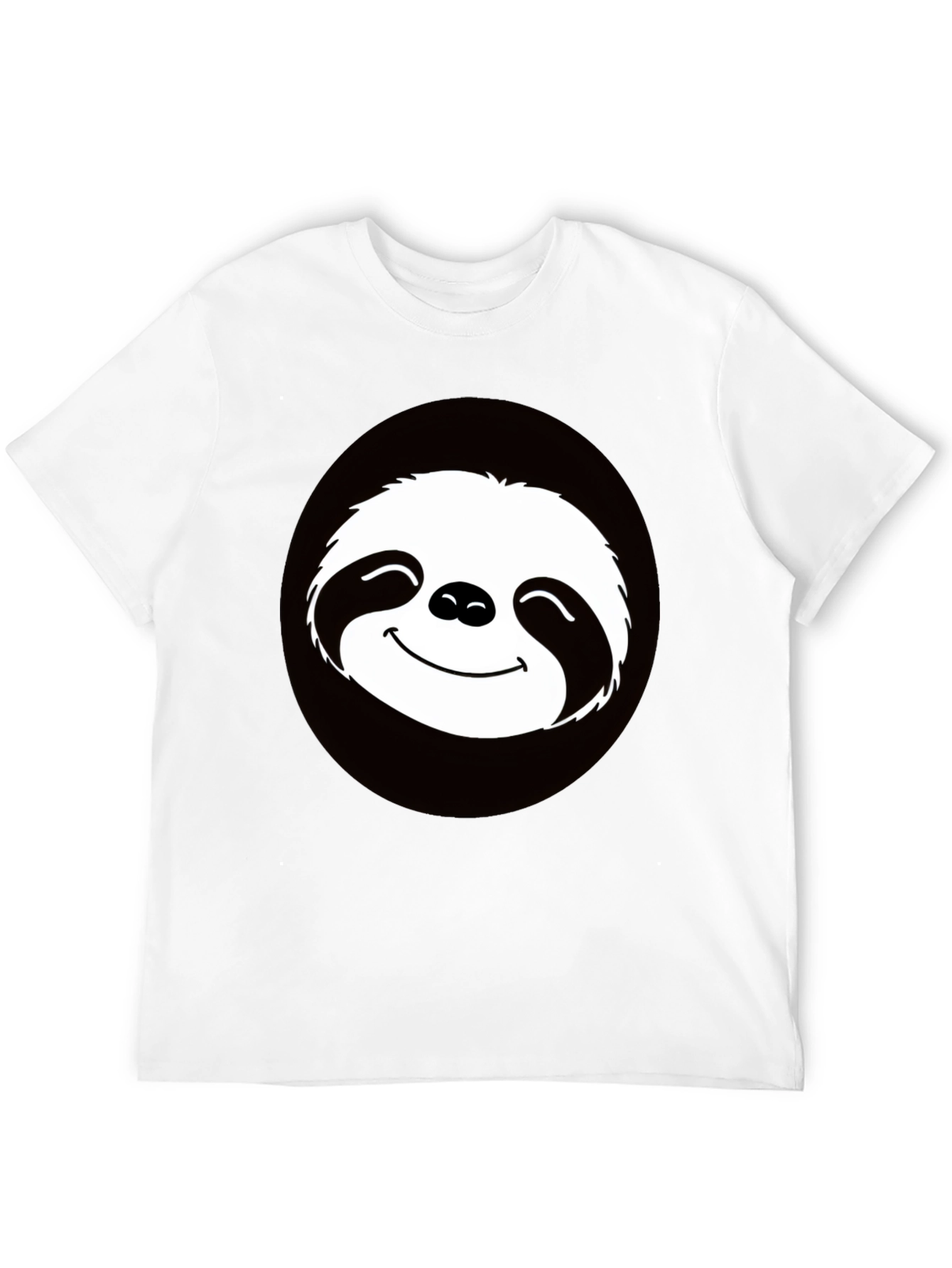 Black Funny Sloth Graphic Tee - Casual Black T-Shirt view 12
