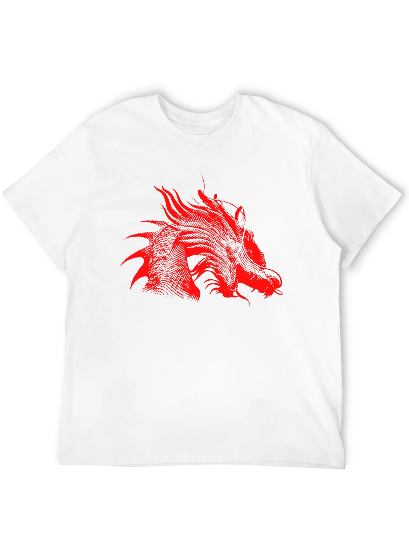 Black Red Dragon Print Black T-Shirt view 12