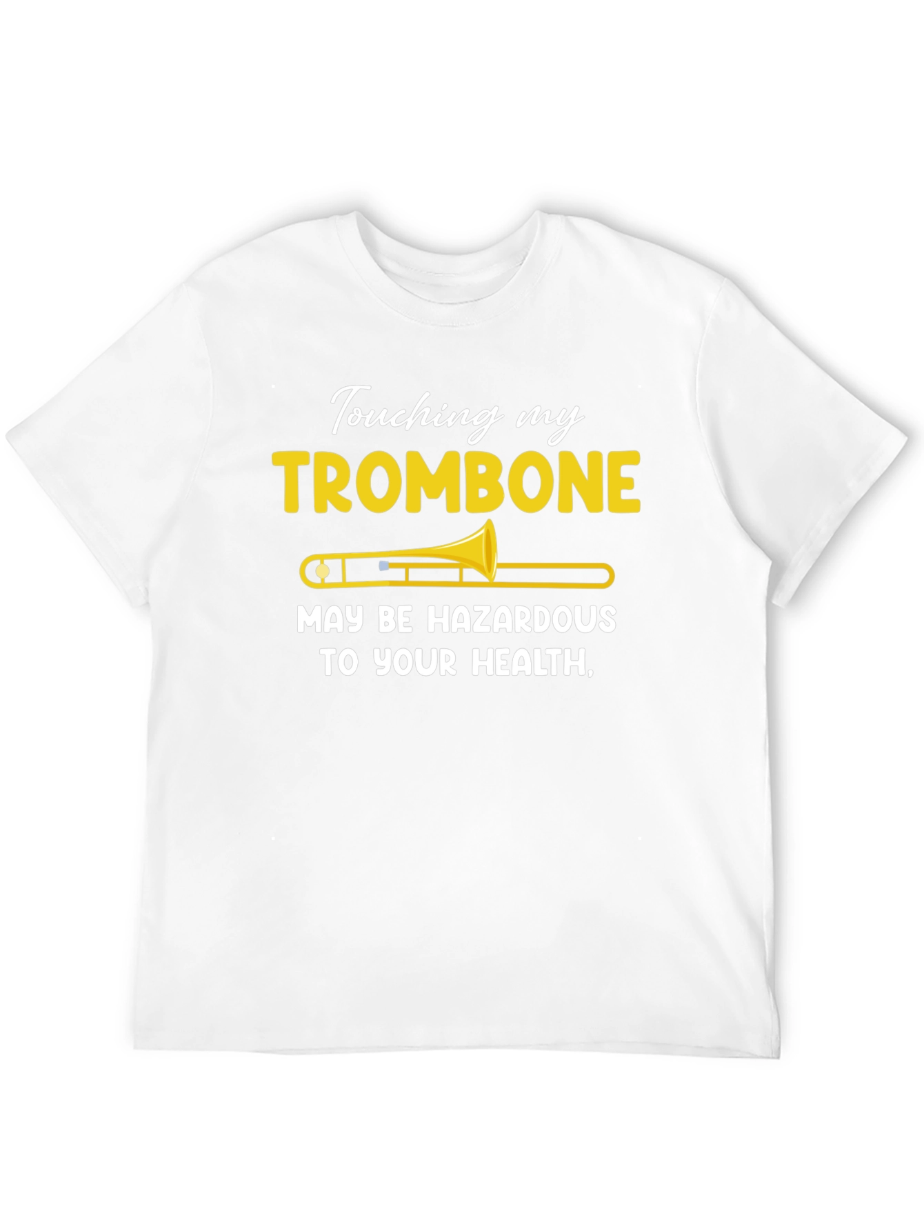 Black Trombone Humor T-Shirt - "Hazardous to Your Health" view 12