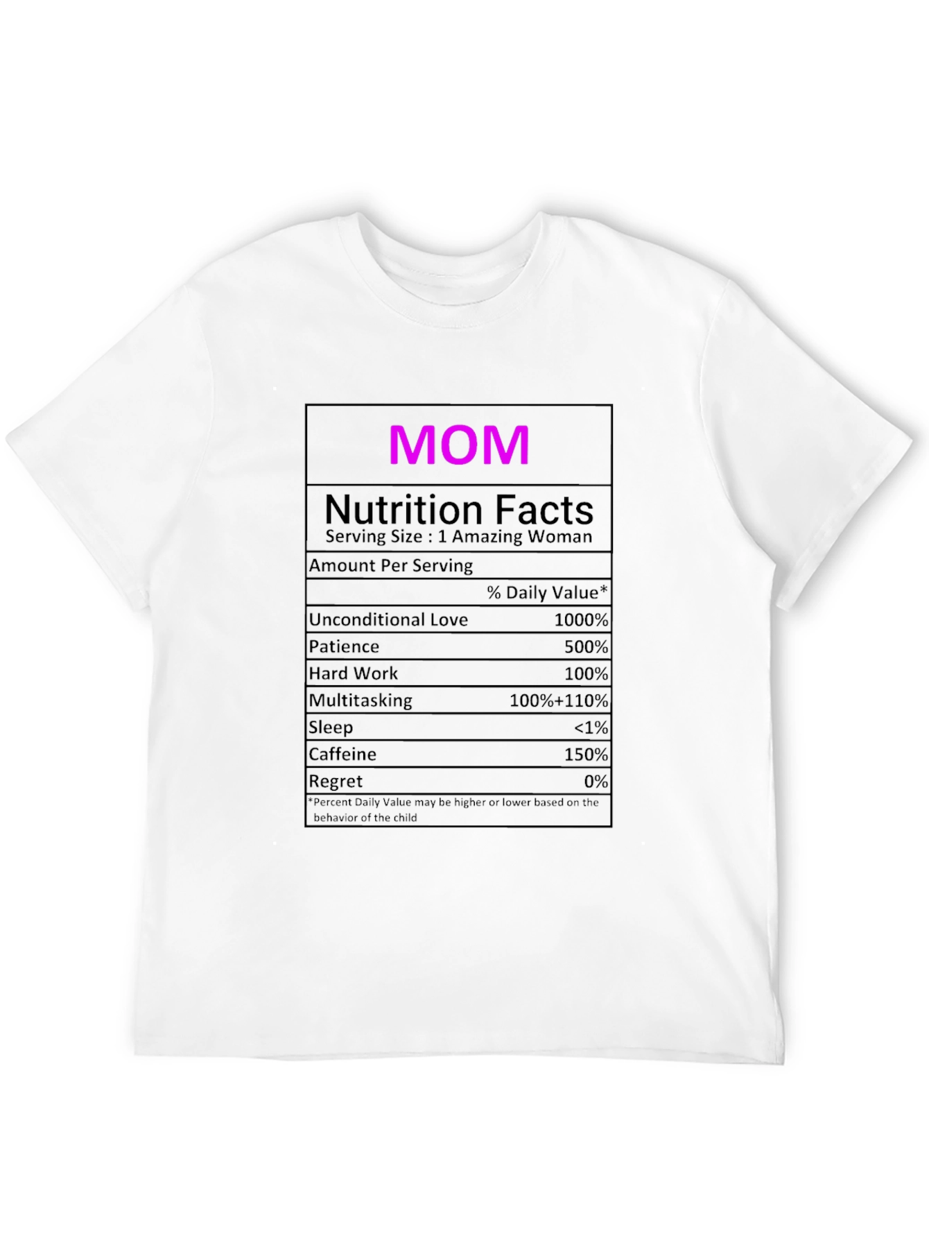 Black Mom Nutrition Facts Graphic T-Shirt - Novelty Tee view 12