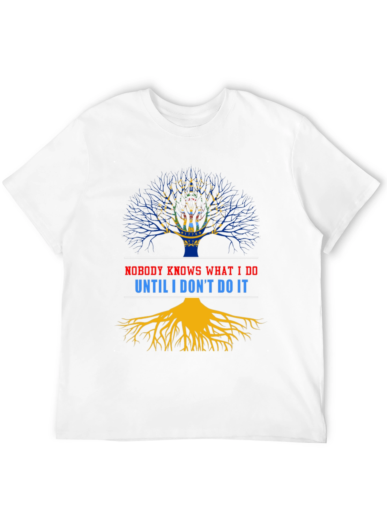 Black Nobody Knows What I Do Tree Graphic Tee view 12