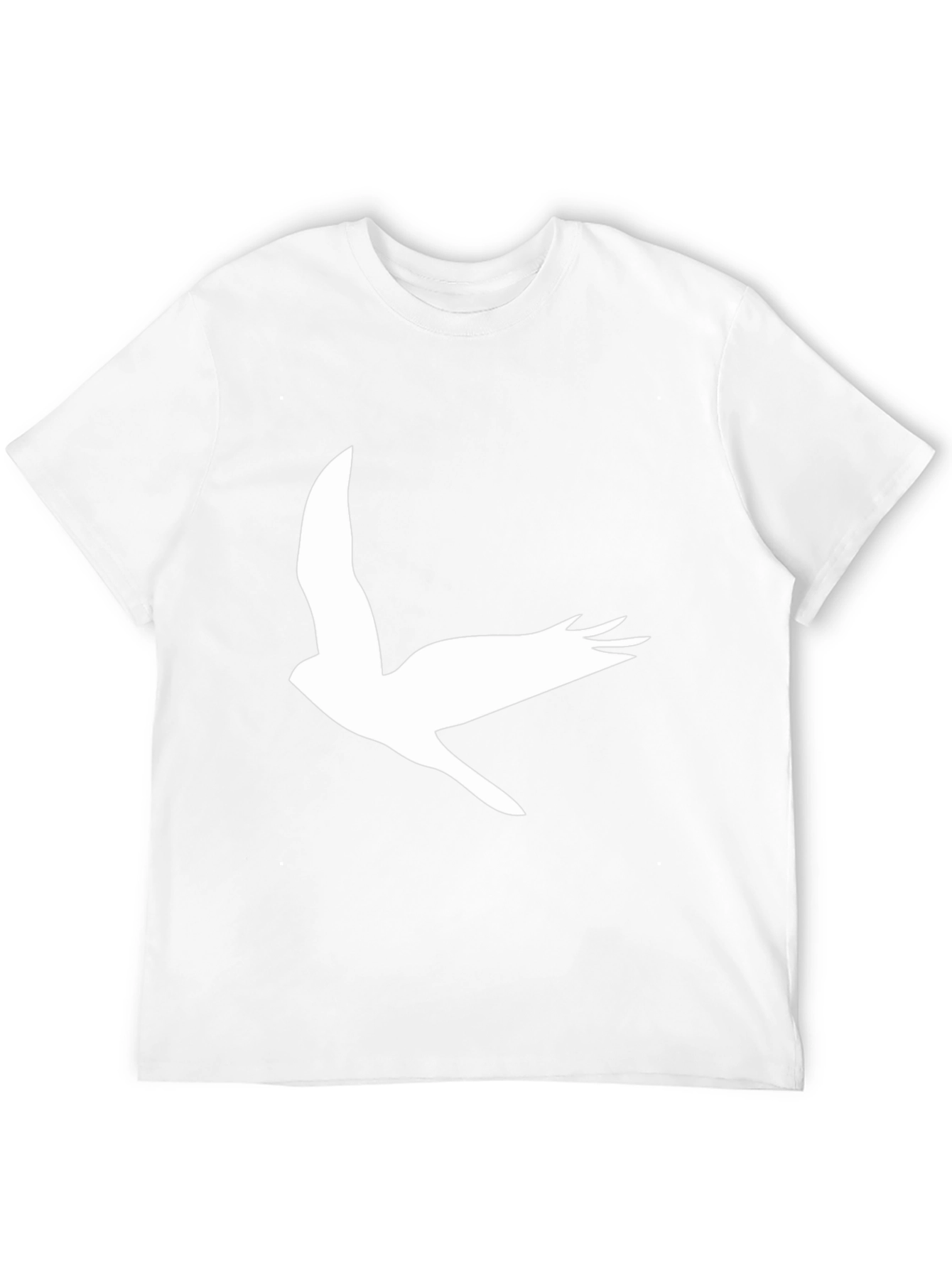 Black Black T-Shirt with White Bird Print view 12