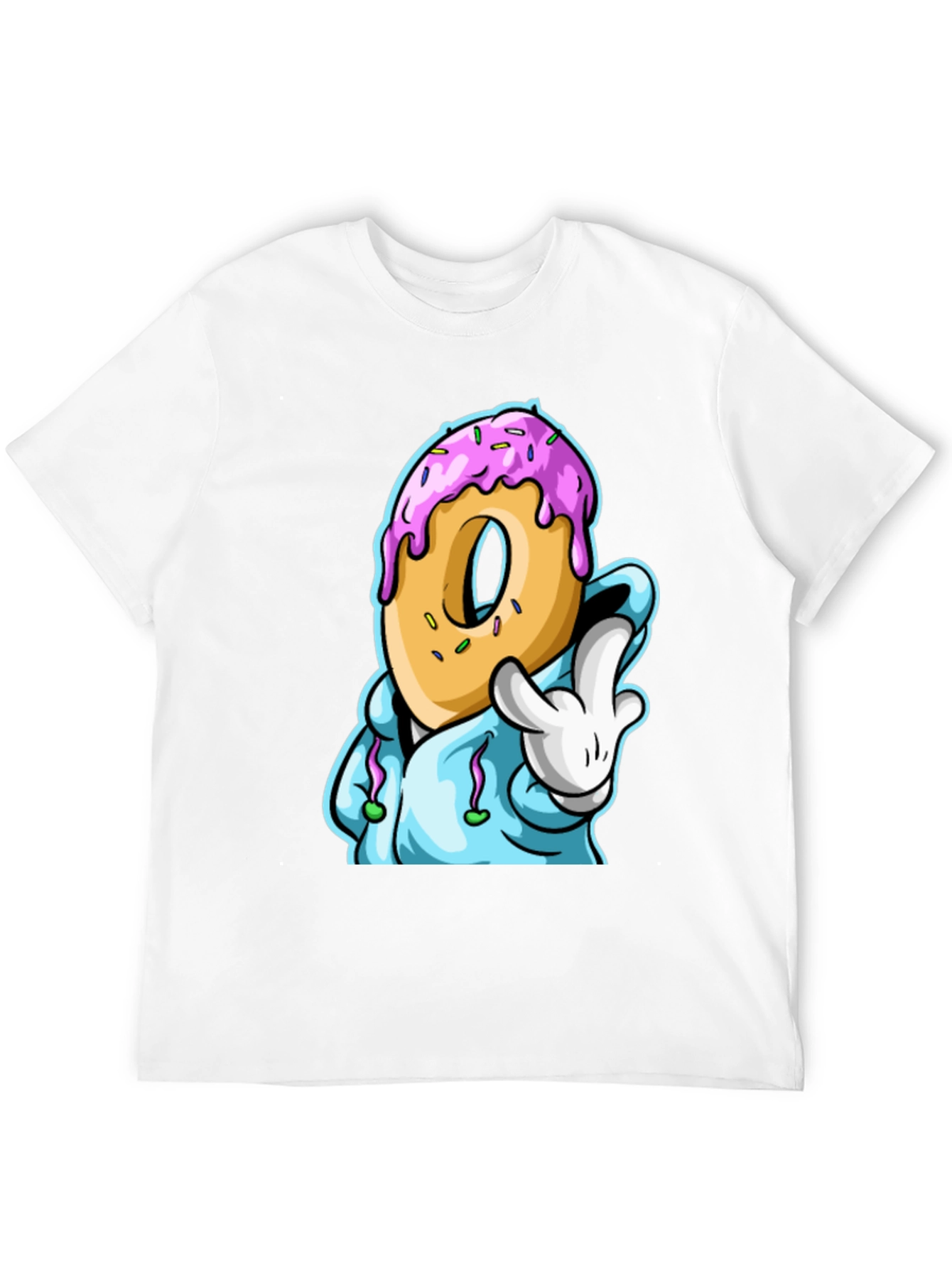 Black Donut Cartoon Graphic Black T-Shirt view 12