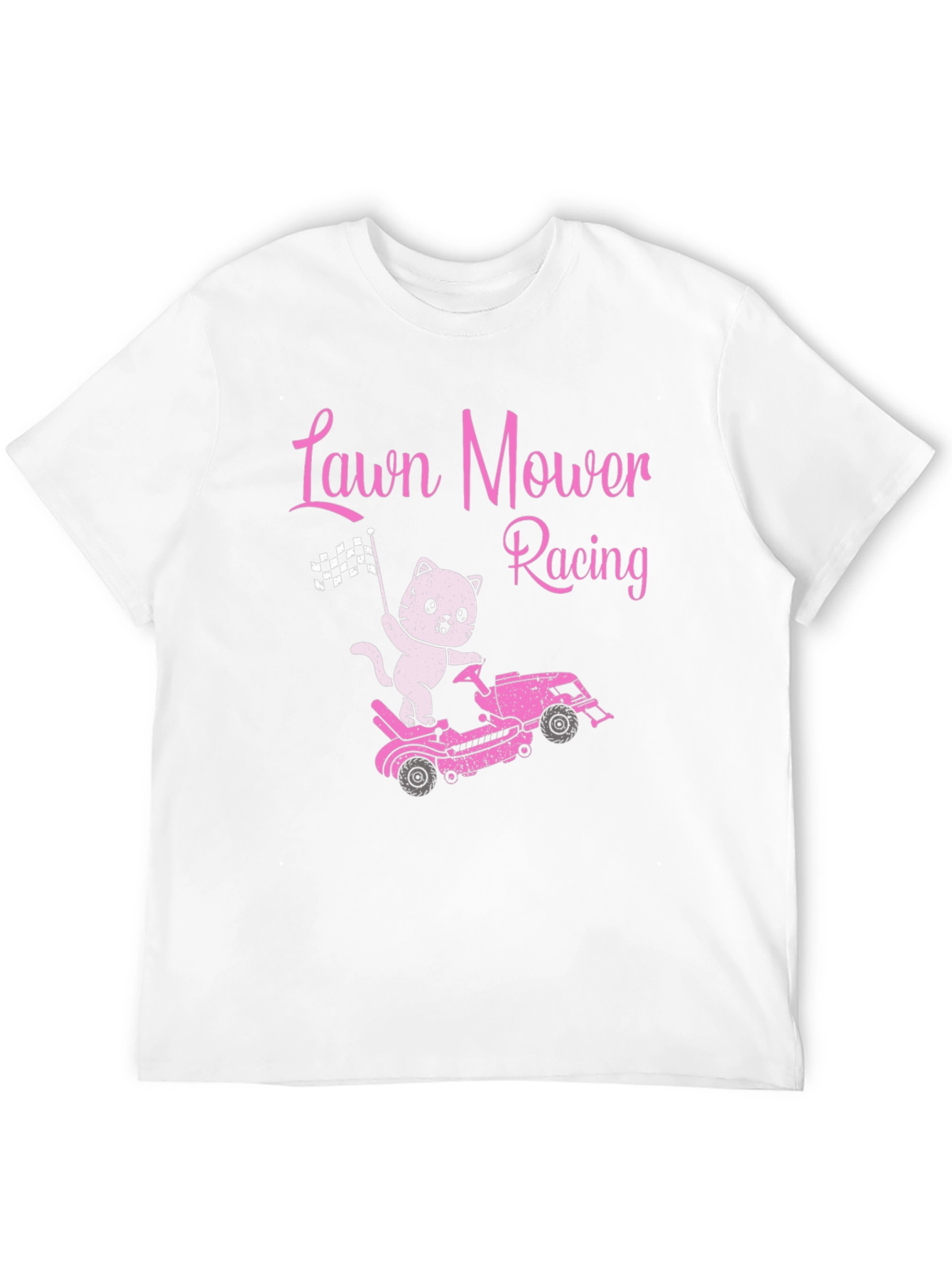 Black Lawn Mower Racing Cat T-Shirt - Fun Graphic Tee view 12