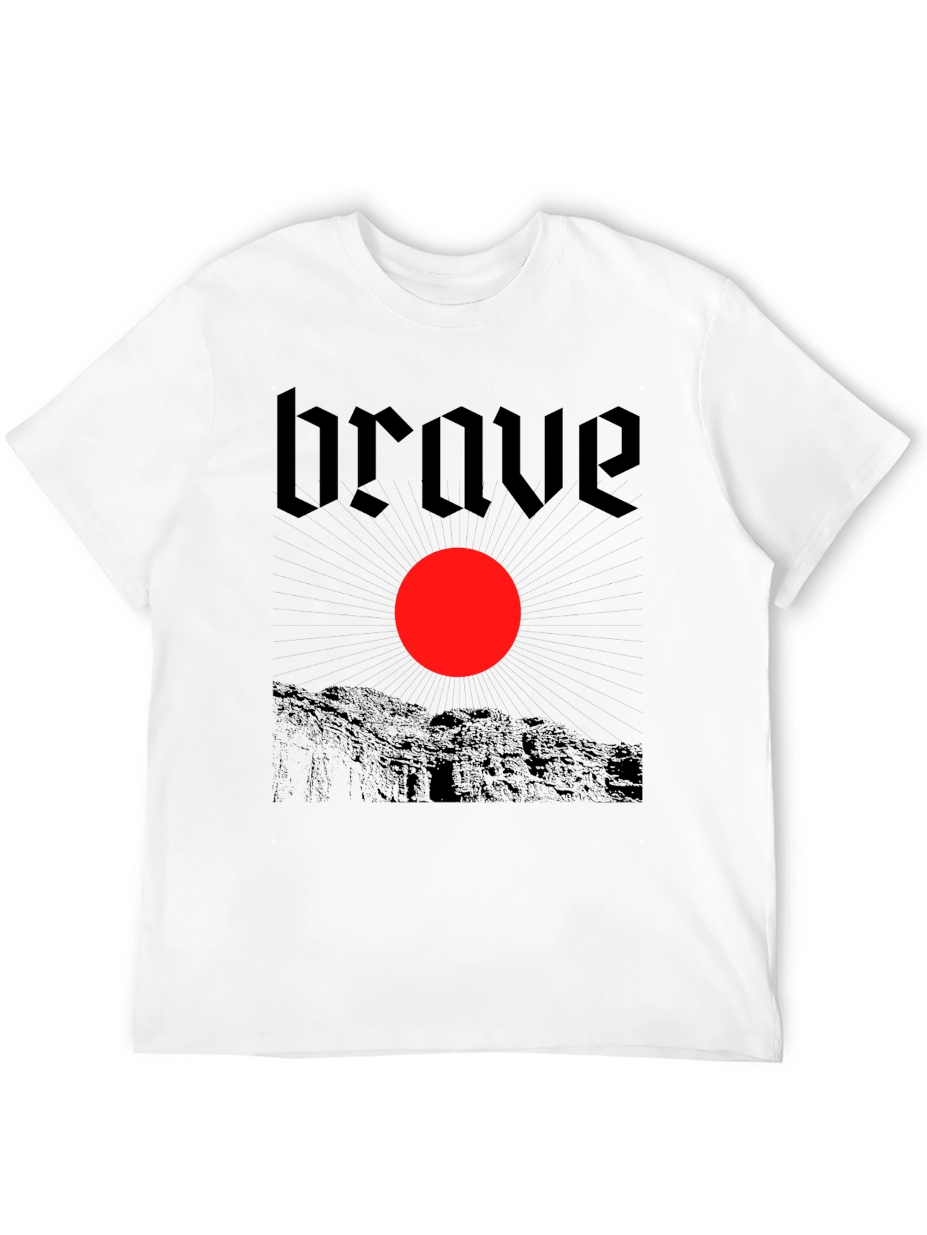 Black Brave Graphic Tee - Black Cotton T-Shirt view 12