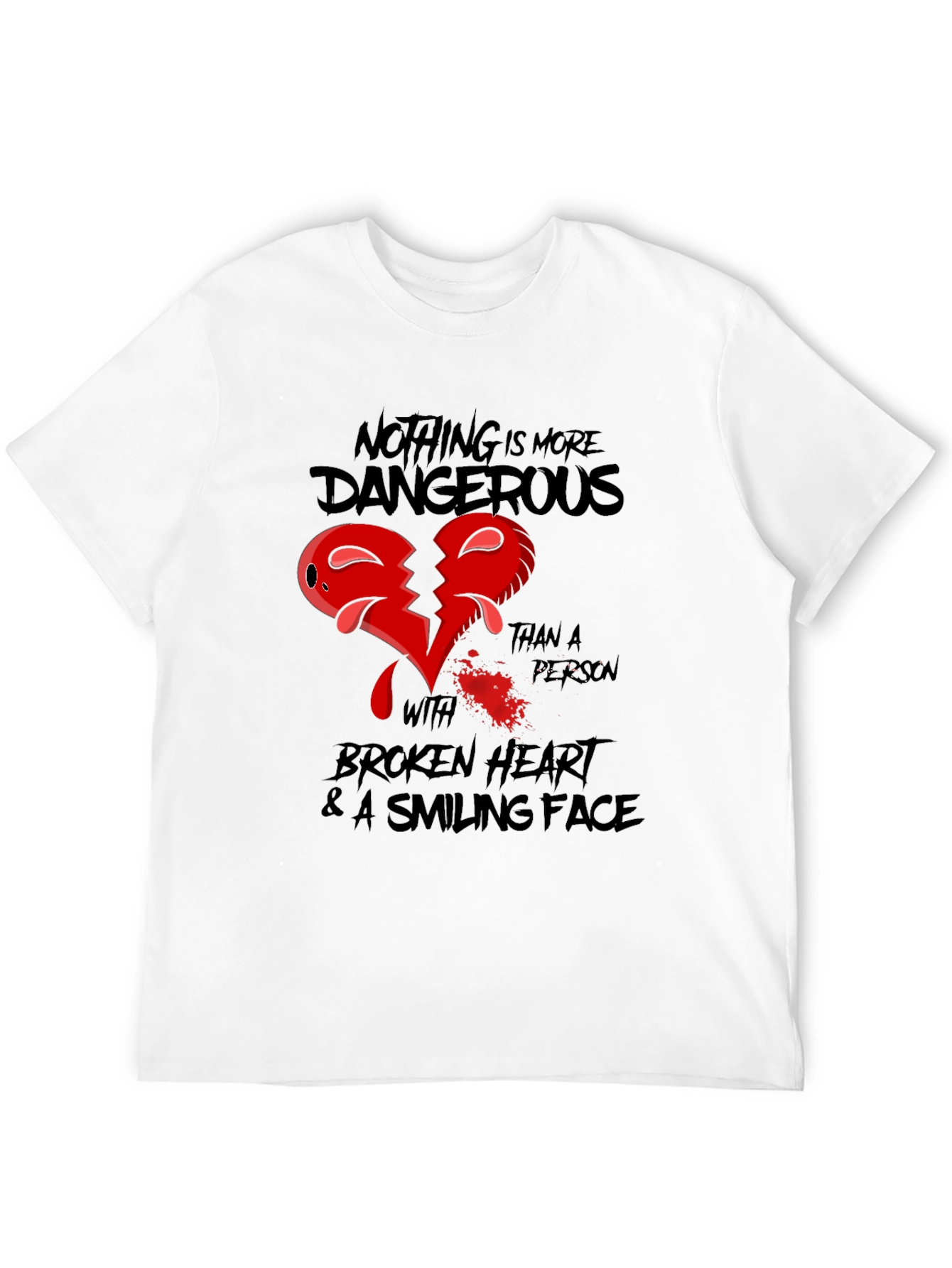Black Dangerous Heart Graphic T-Shirt view 12