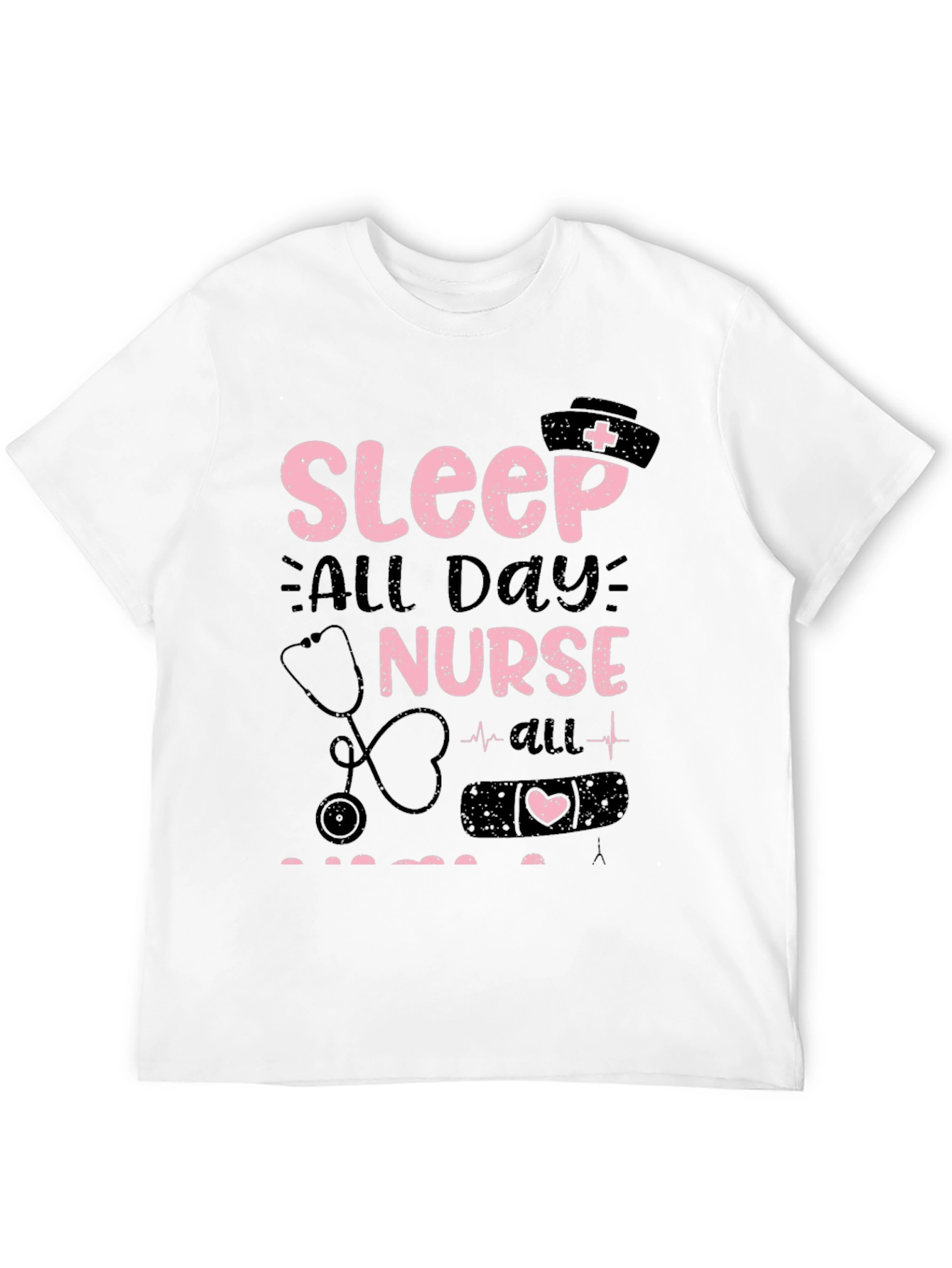 Black Sleep All Day Nurse T-Shirt view 12