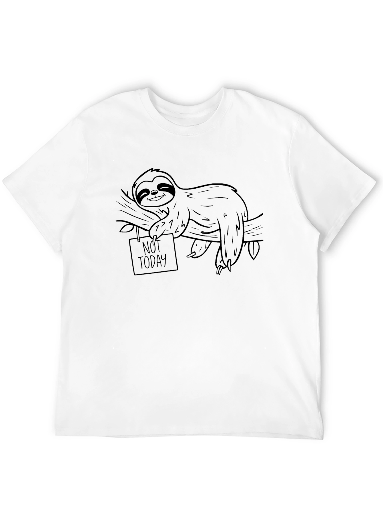 Black Sloth "Not Today" Graphic Tee - Relaxed Comfort view 12