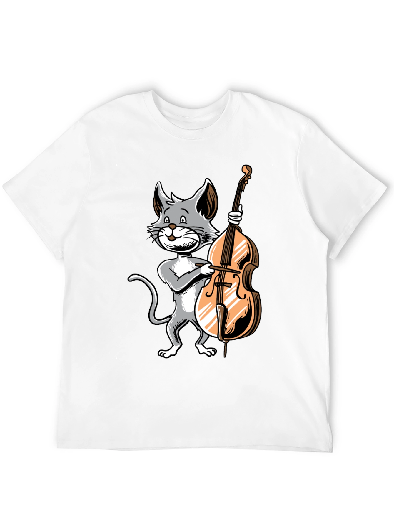 Black Cat Bass Player Graphic T-Shirt view 12