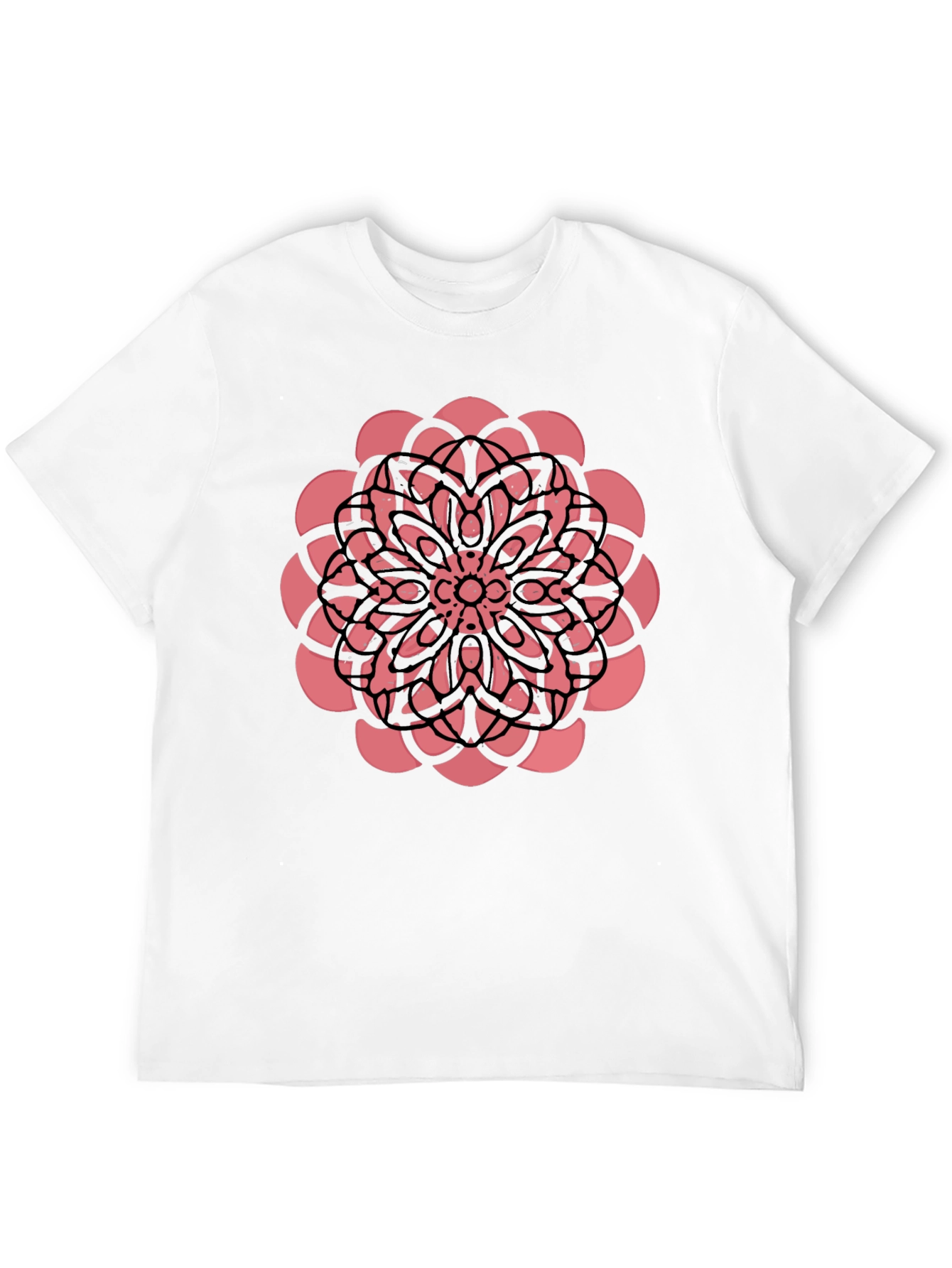 Black Black Tee with Floral Mandala Graphic view 12