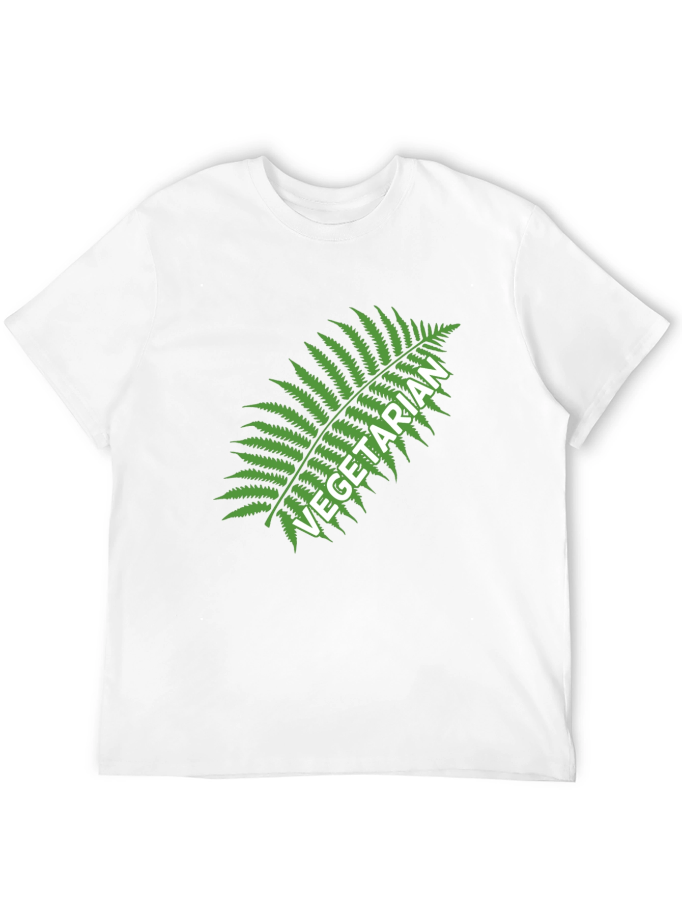 Black Vegetarian Fern Graphic Tee - Black Cotton T-Shirt view 12
