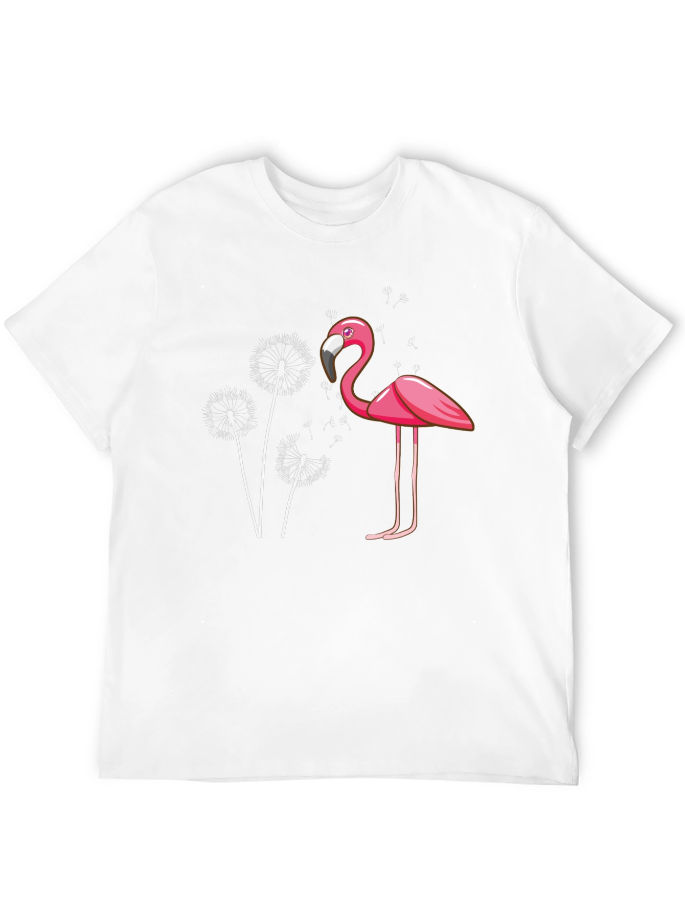 Black Flamingo Dandelion Graphic Tee - Trendy Black T-Shirt view 12