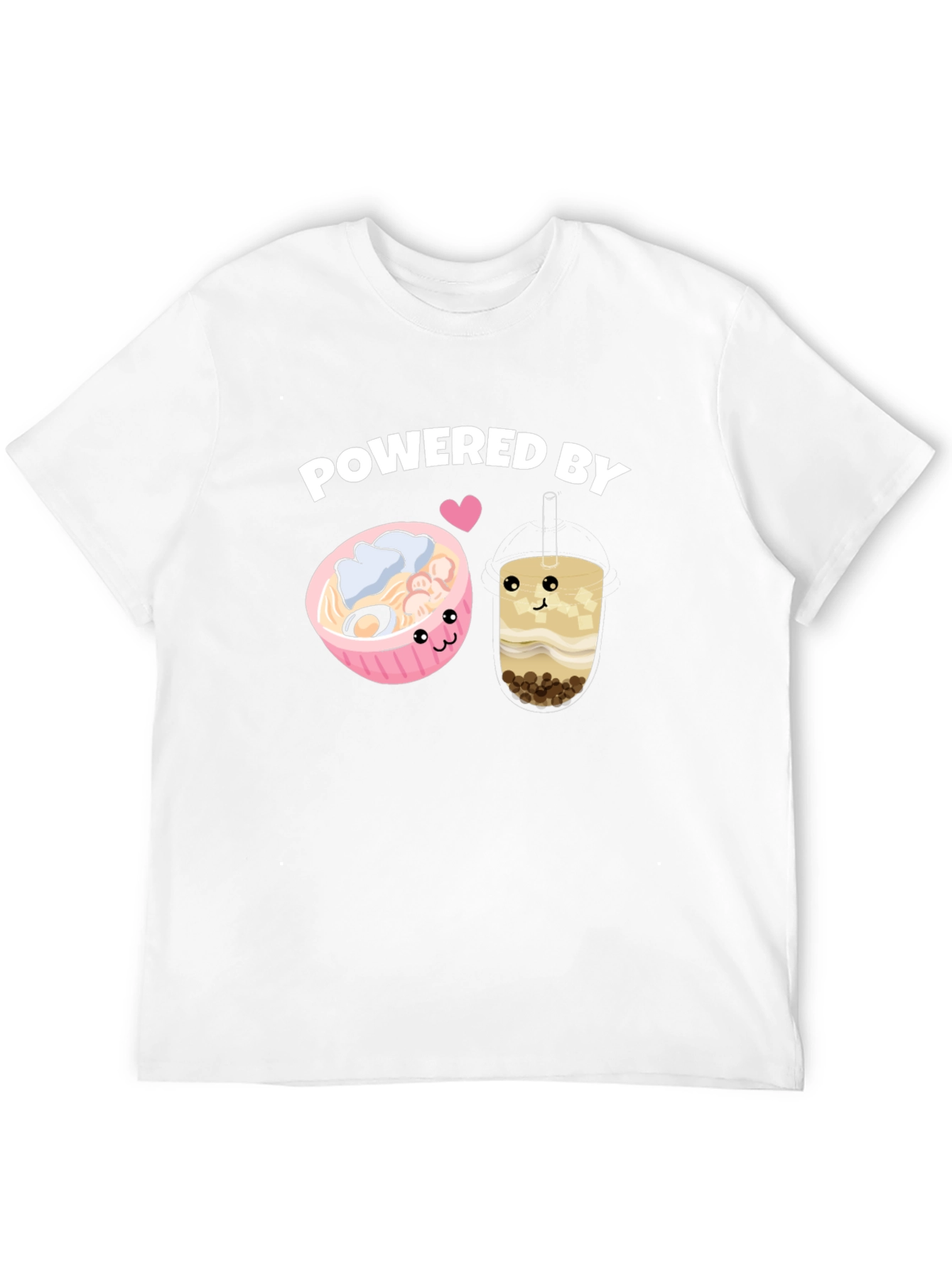 Black Powered By Ramen and Boba T-Shirt view 12