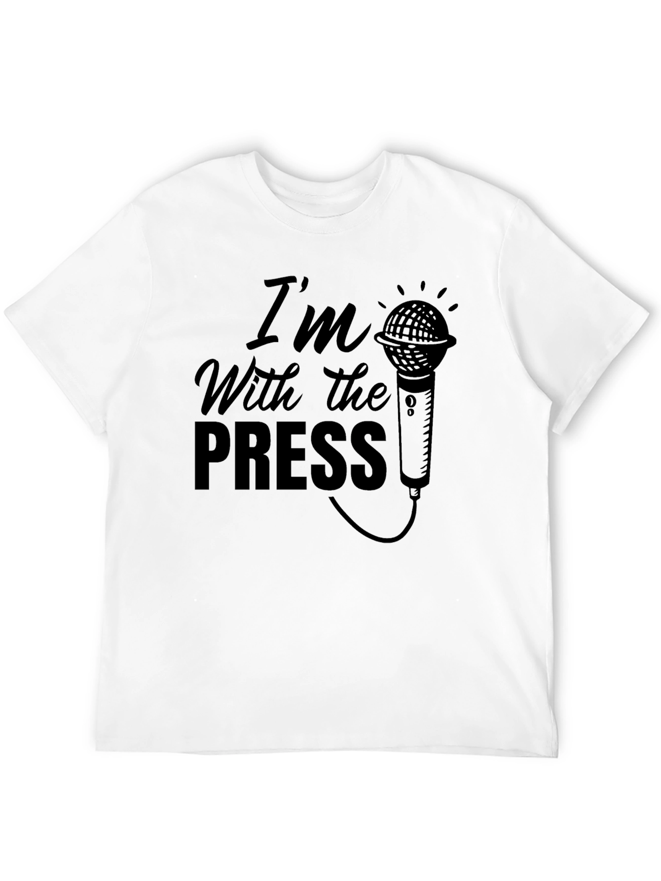 Black I'm With The Press Graphic T-Shirt - Black Crew Neck view 12