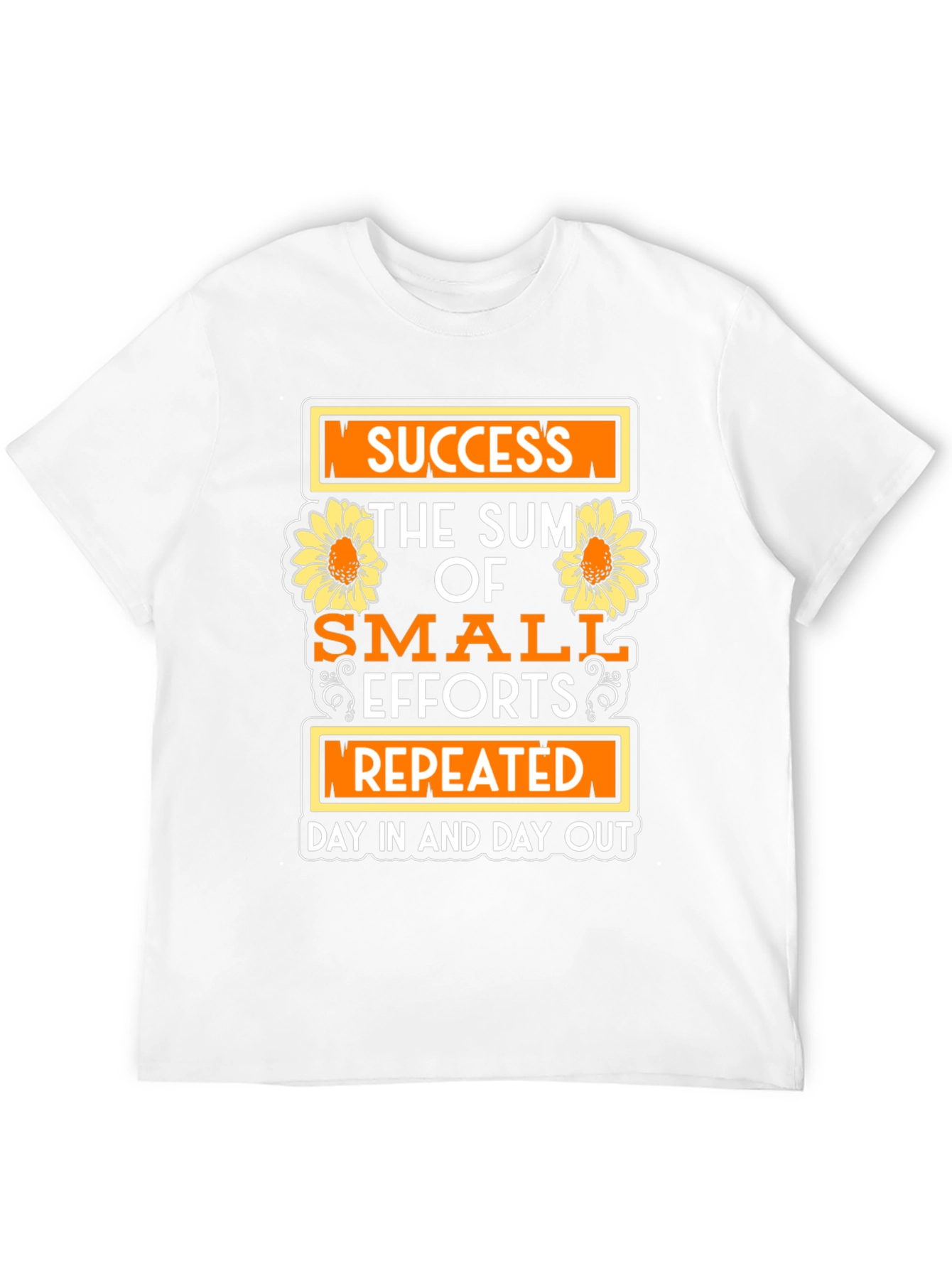 Black Success Motivational T-Shirt with Sunflower Design view 12
