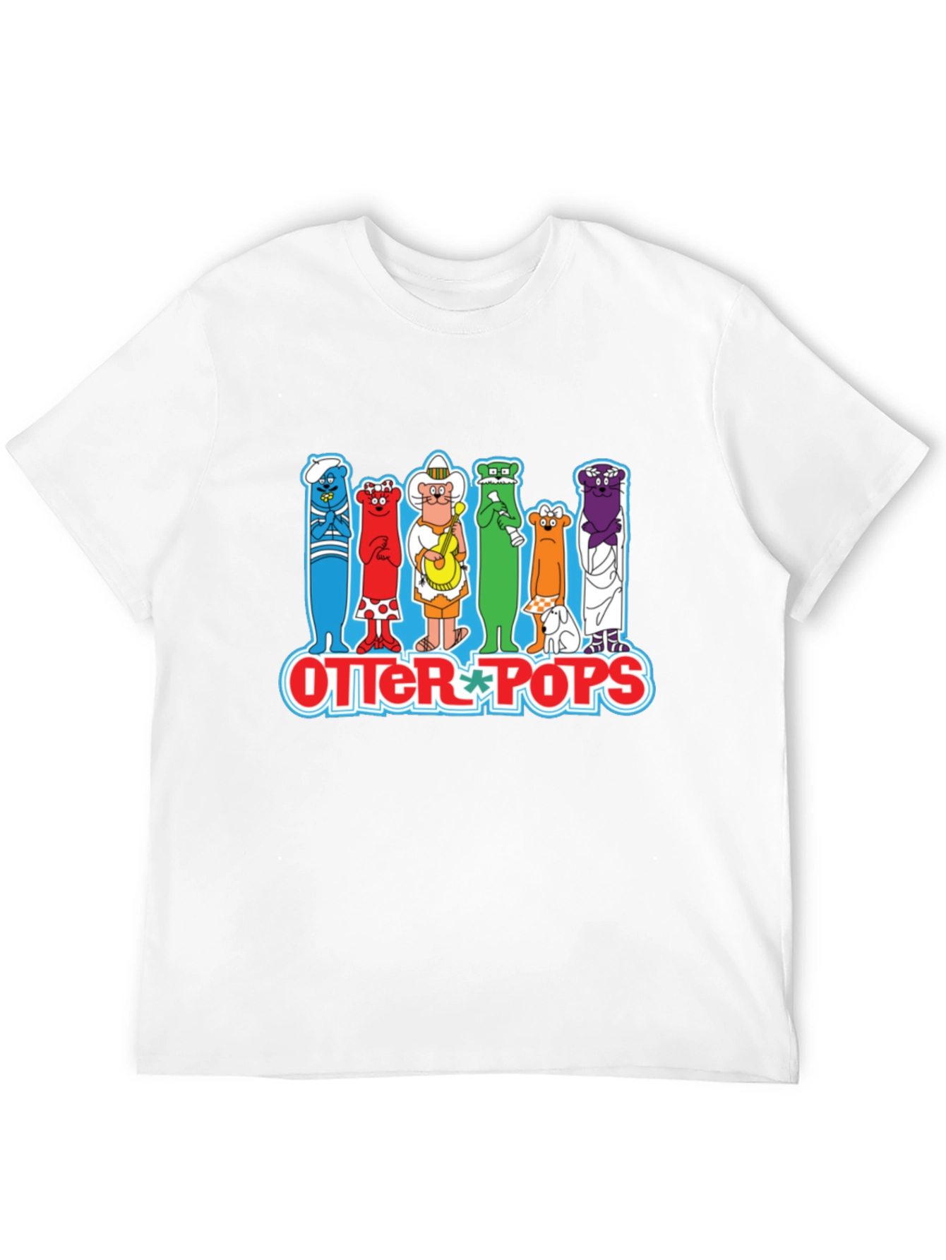 Black Otter Pops Graphic T-Shirt Black Cotton Crew Neck view 12