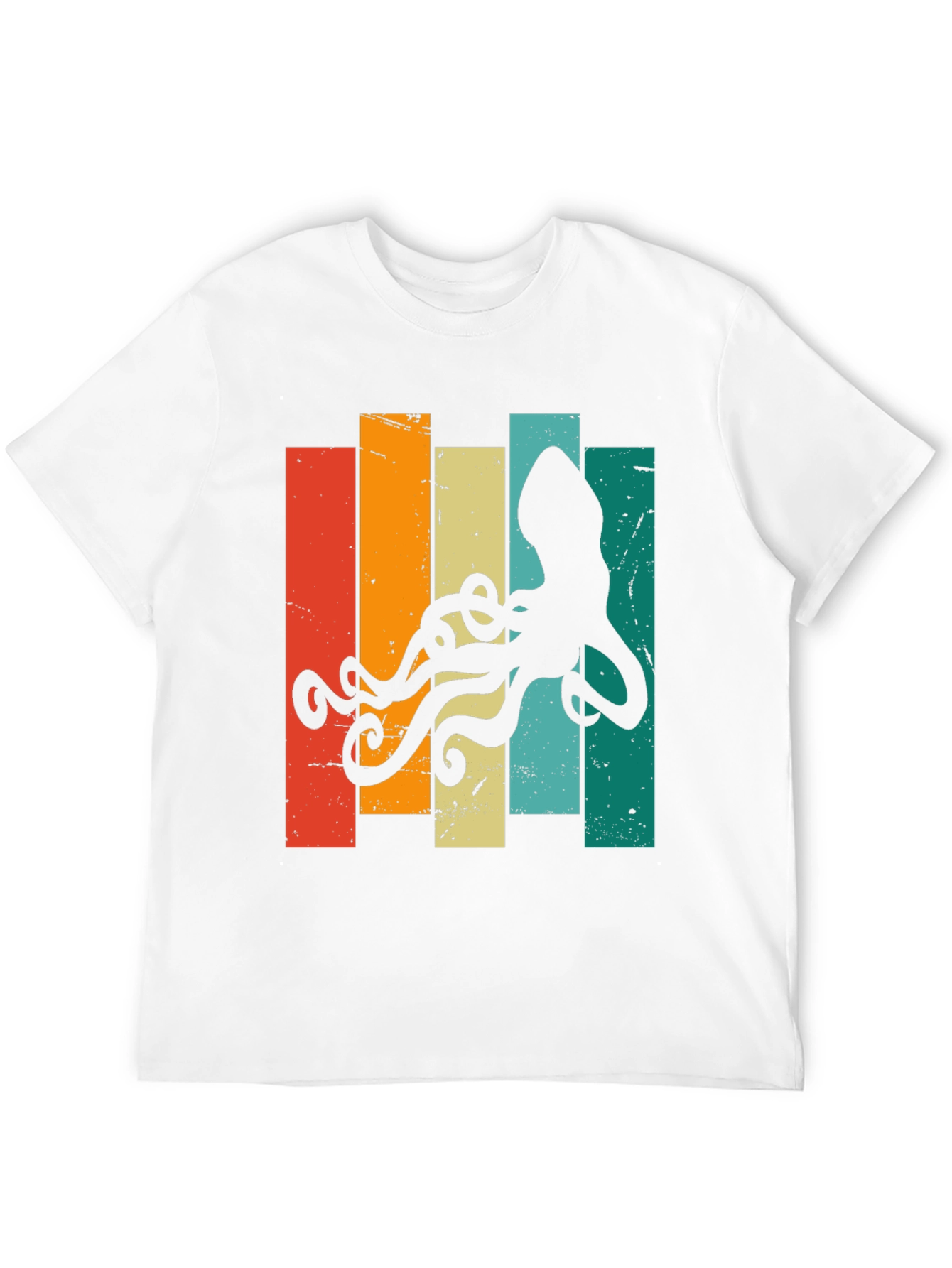 Black Retro Octopus Graphic T-Shirt - Vintage Sea Life Tee view 12