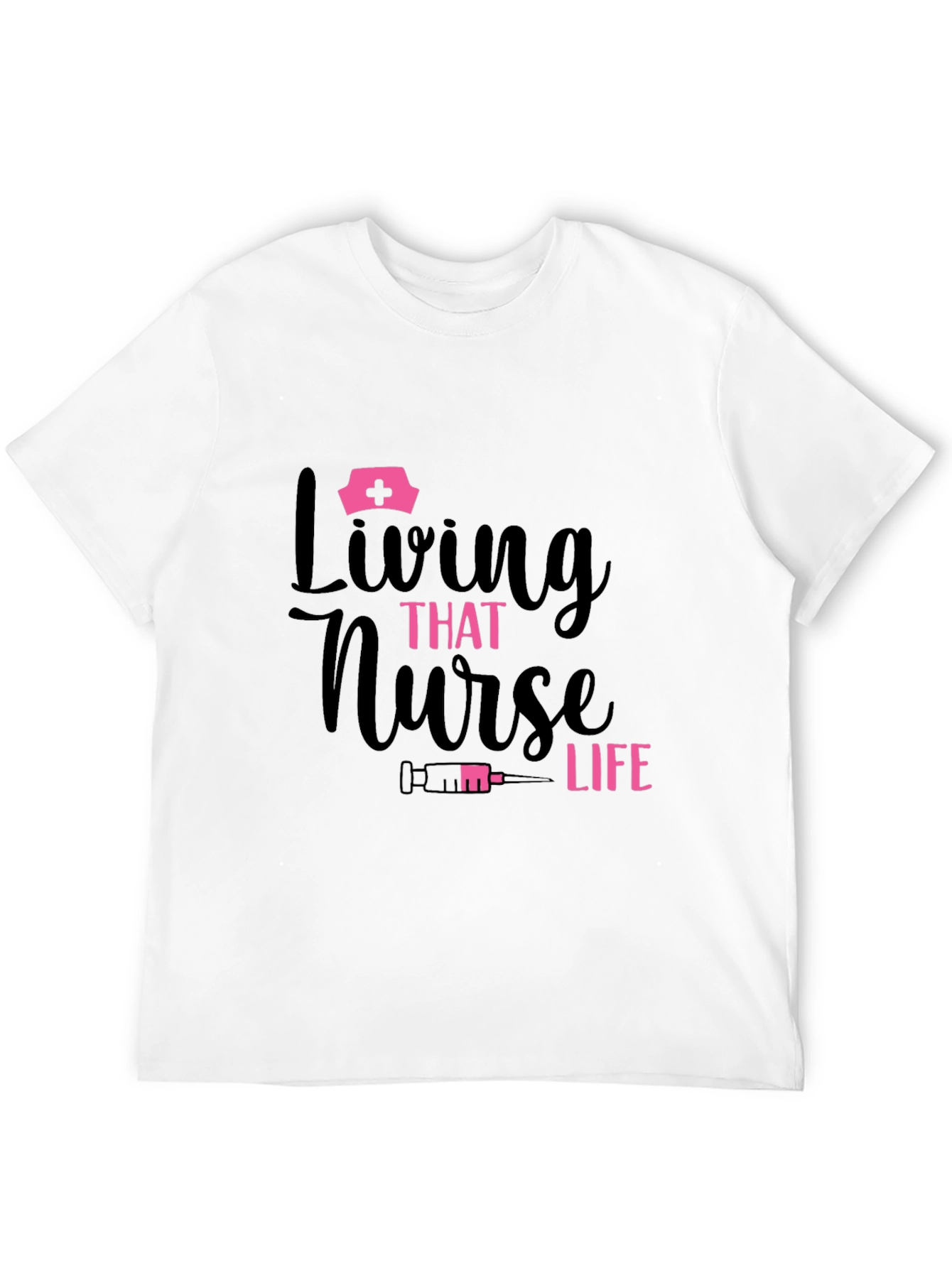 Black Living That Nurse Life Black Graphic T-Shirt view 12