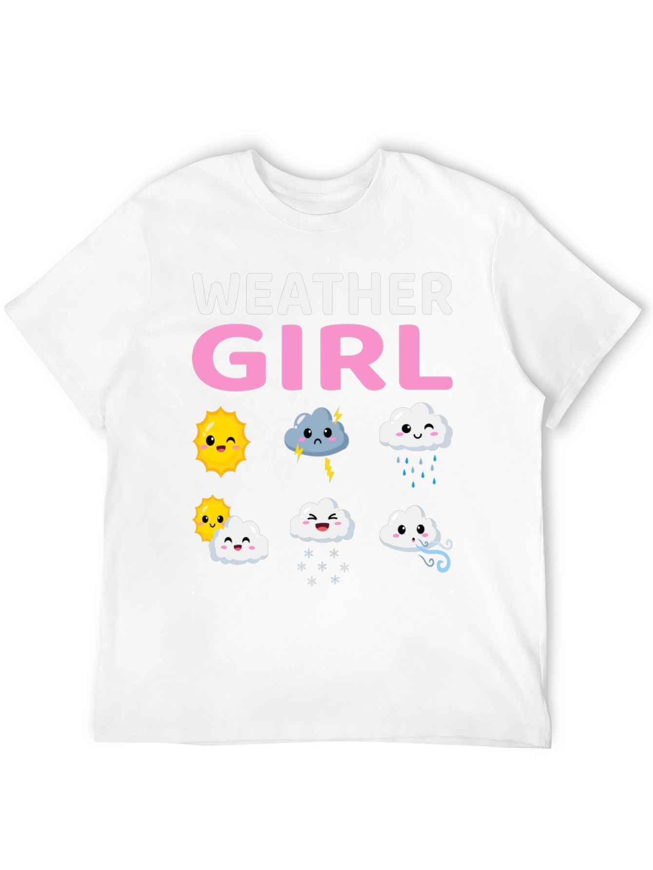 Black Weather Girl T-Shirt Cute Weather Pattern view 12