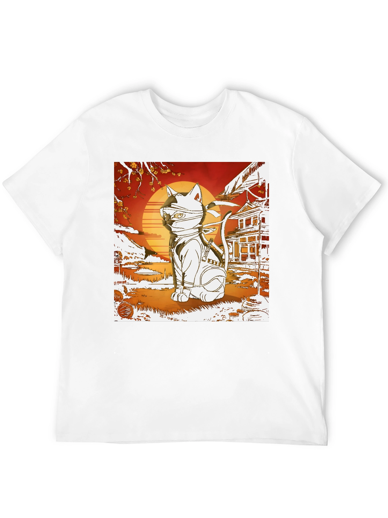 Black Ninja Cat T-Shirt - Cool Graphic Tee view 12