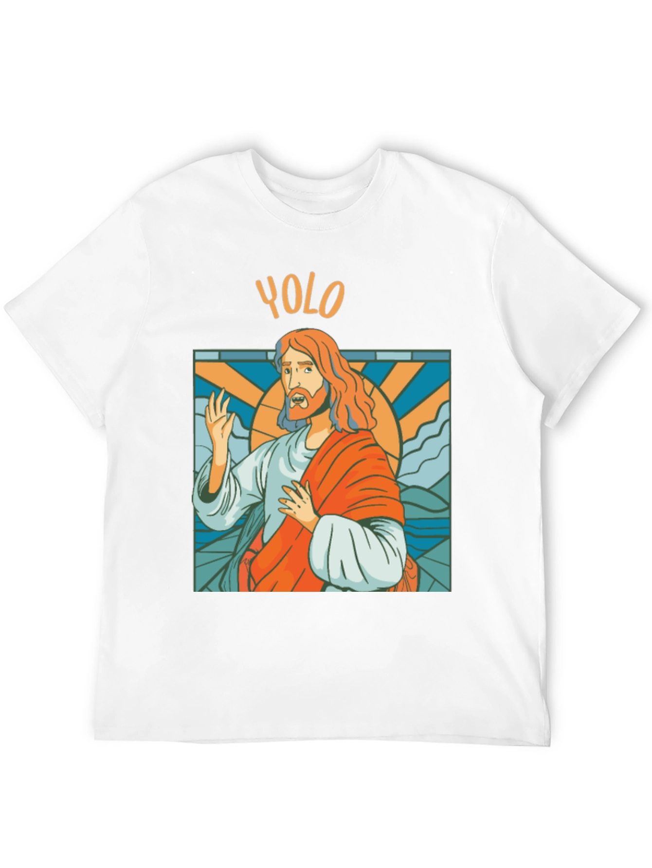 Black YOLO Jesus Graphic Tee - Trendy Novelty T-Shirt view 12