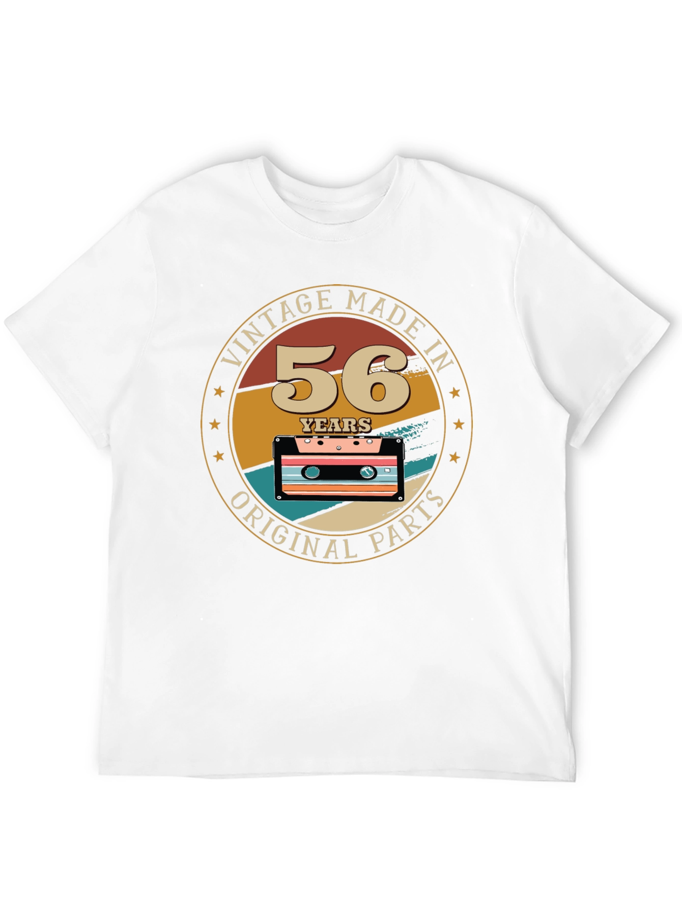 Black Vintage 56th Birthday T-Shirt - Original Parts view 12