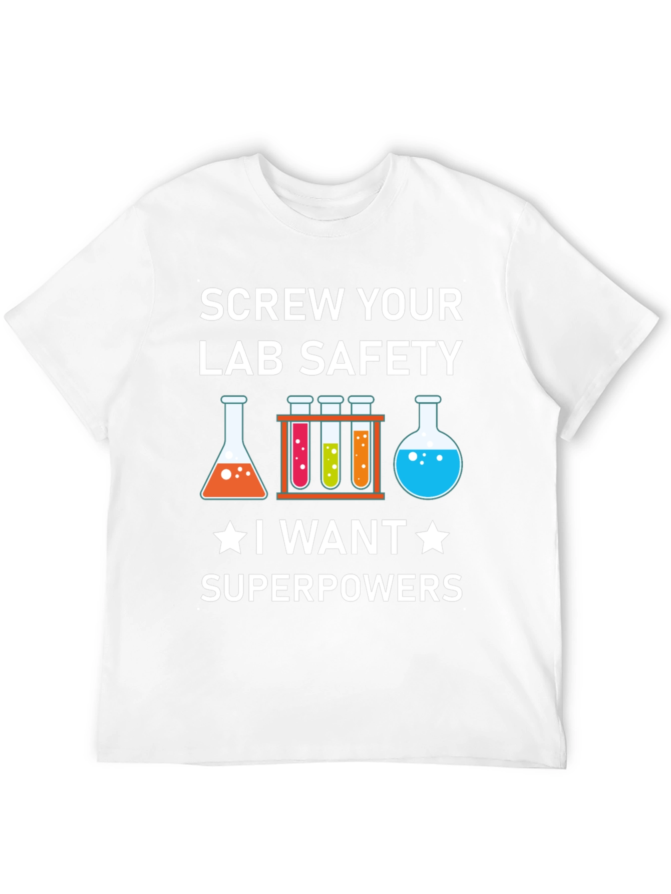 Black Screw Your Lab Safety T-Shirt: Superpowers Graphic Tee view 12