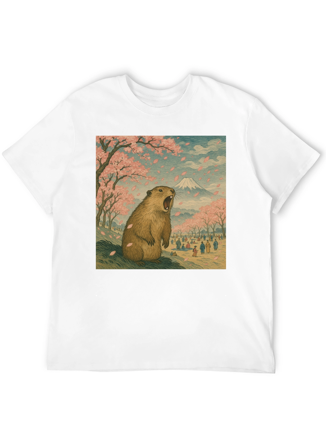 Black Beaver in Blossom T-Shirt view 12