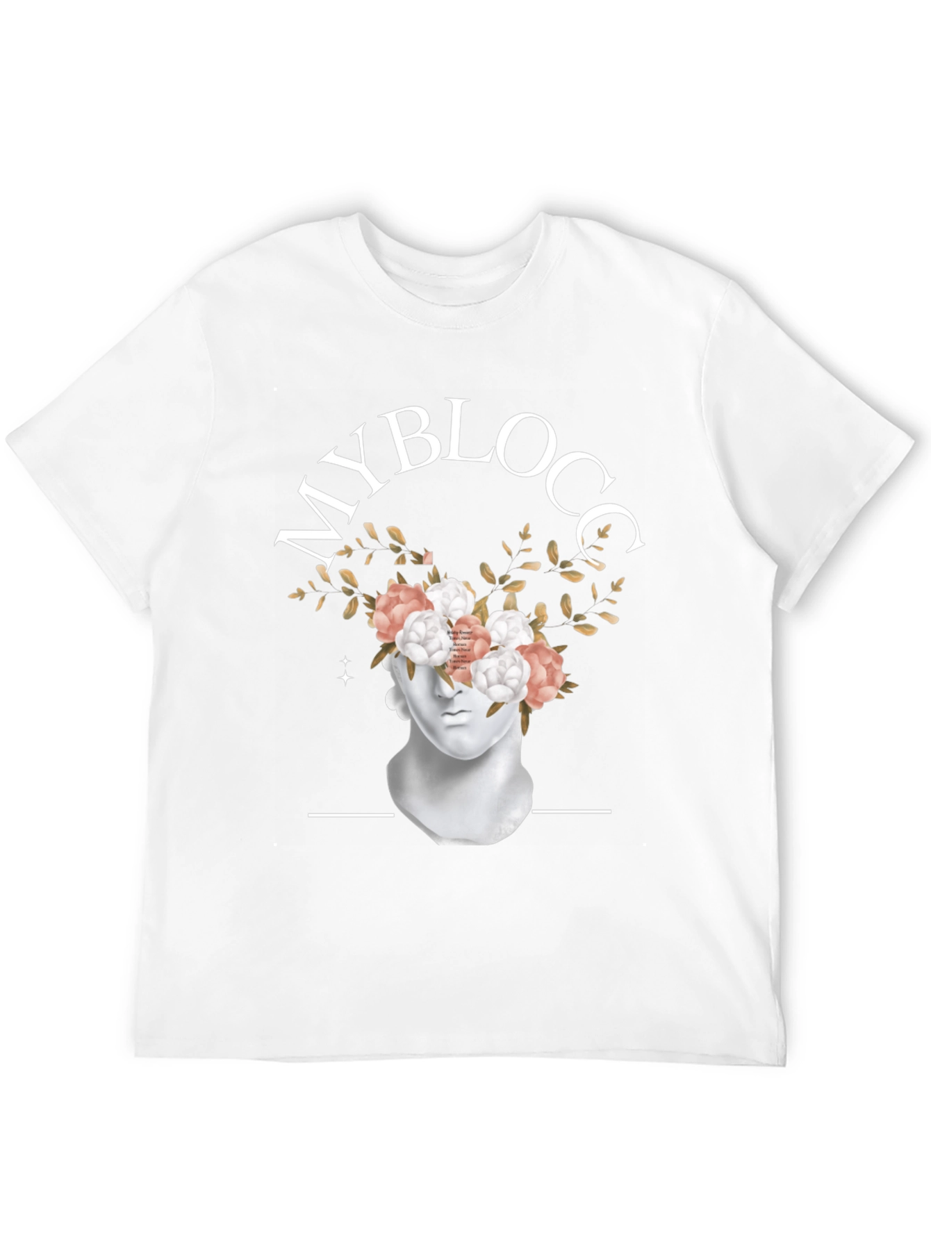 Black MyBlocc Black Graphic Tee - Floral Statue Design view 12